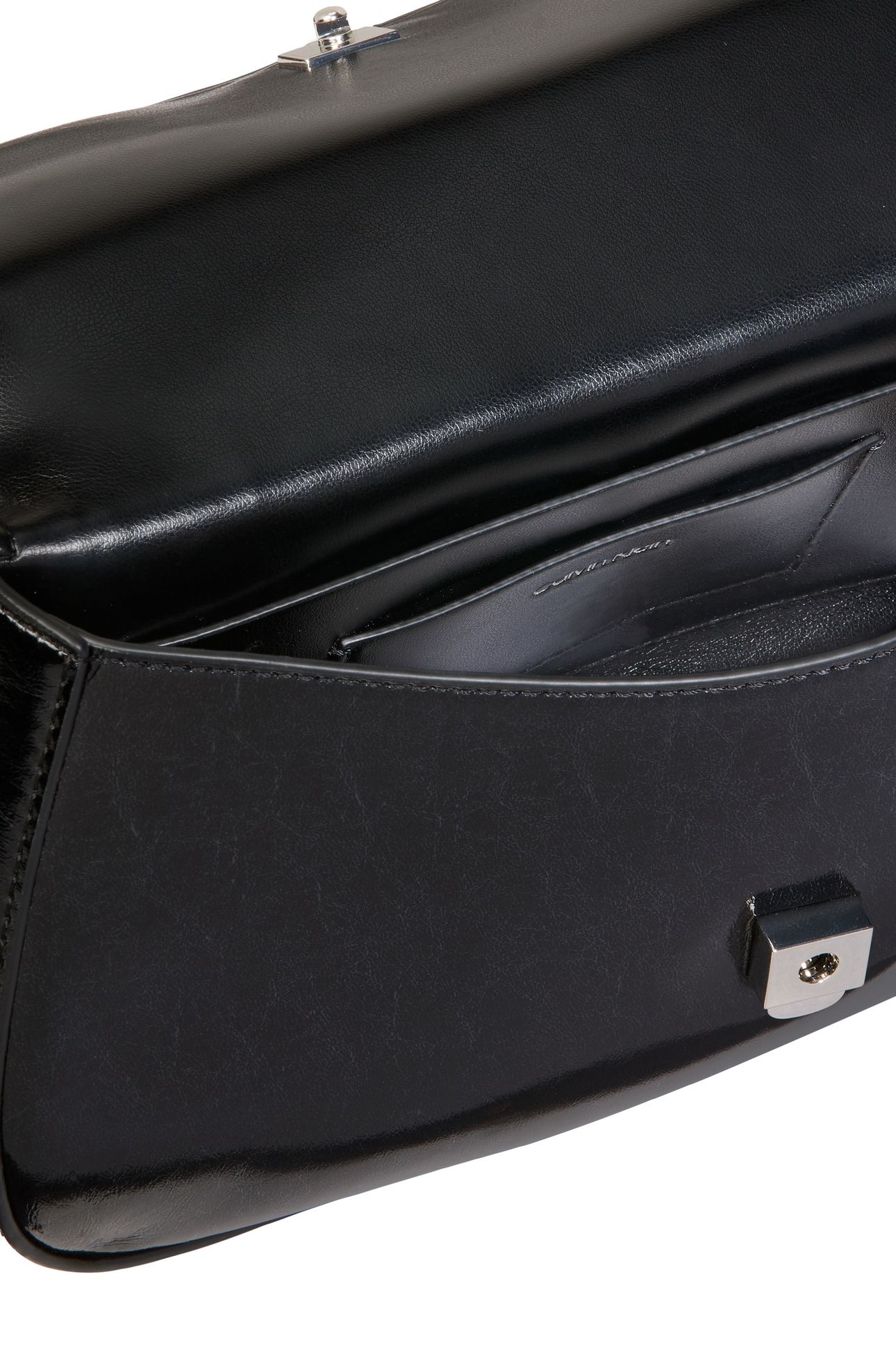 METALLIC TOP HANDLE CROSSOVER BAG BLACK 3