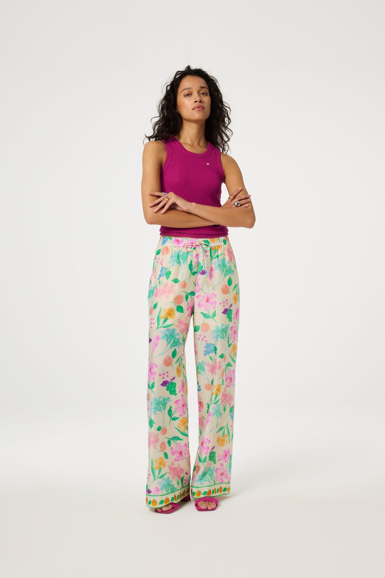 BRENT TROUSERS WARM WHITE/GREEN GLO 1