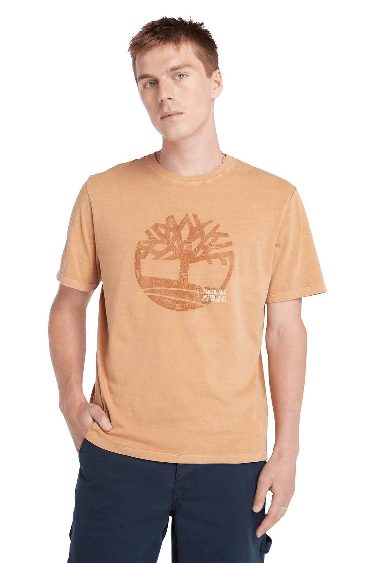 GARMENT DYE LOGO GRAPHIC TEE WHEAT BOOT 1