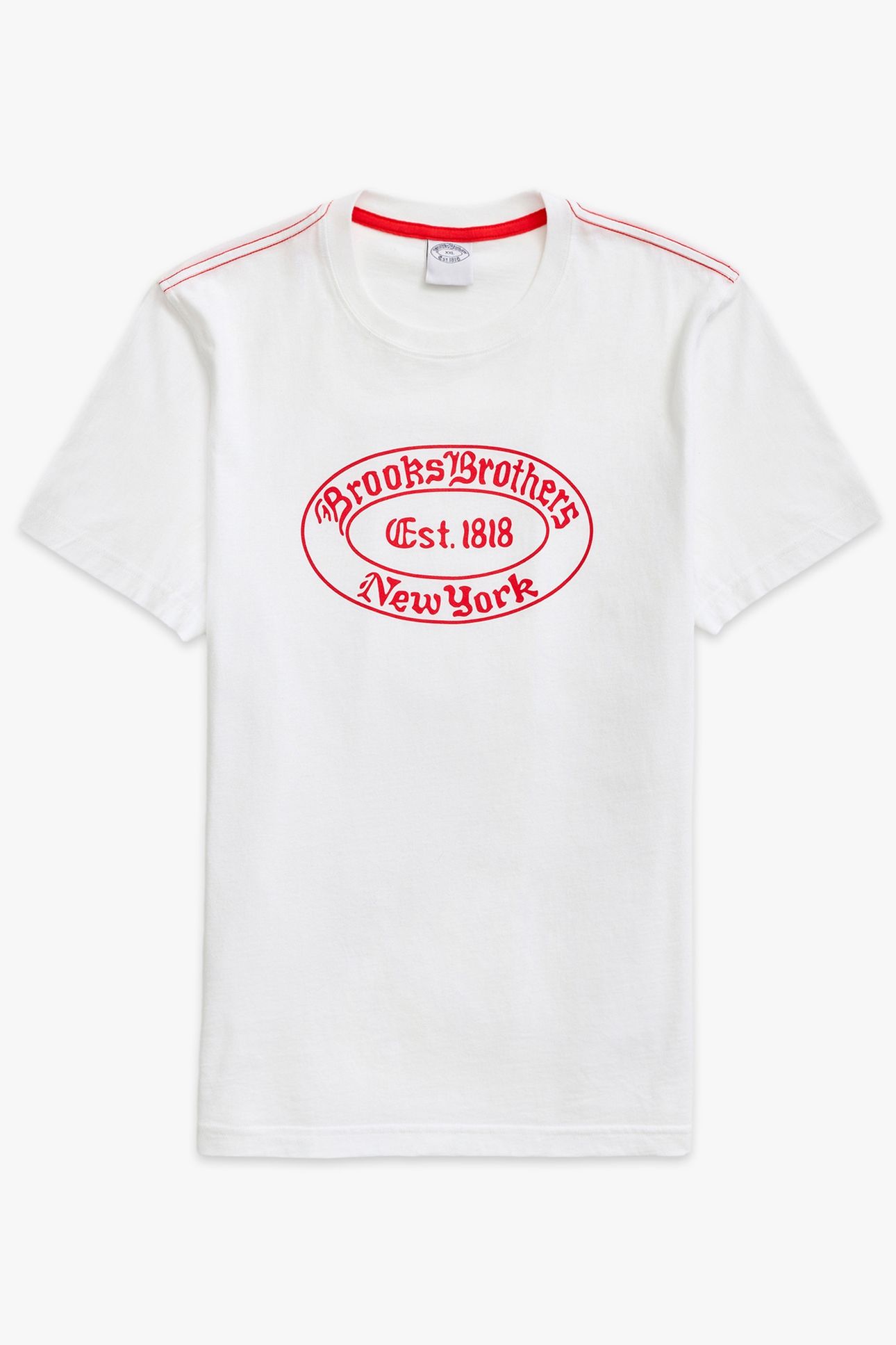 BROOKS BROTHERS LABEL GRAPHIC T-SHIRT OPEN WHITE 4