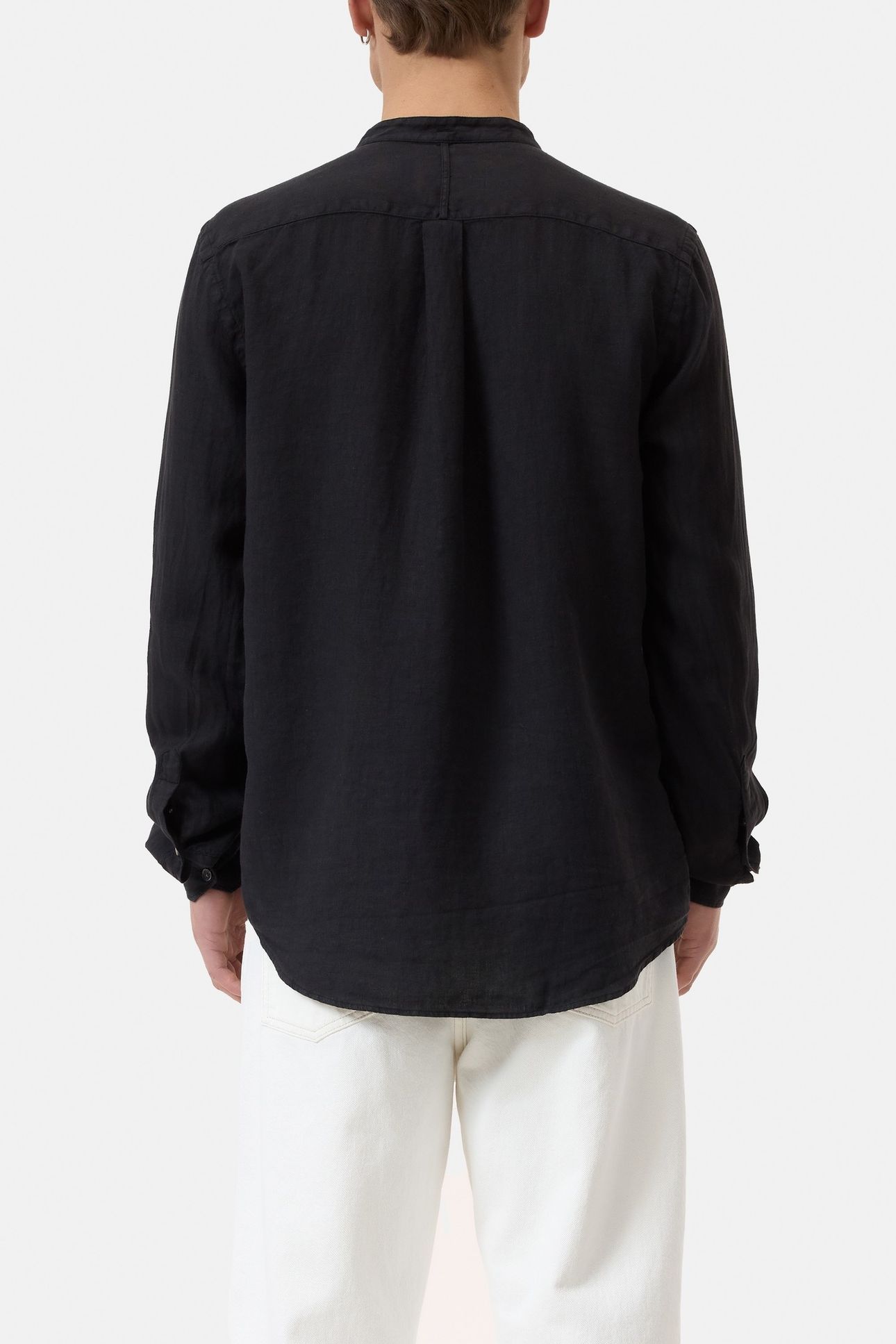 COLLARLESS SHIRT BLACK 5