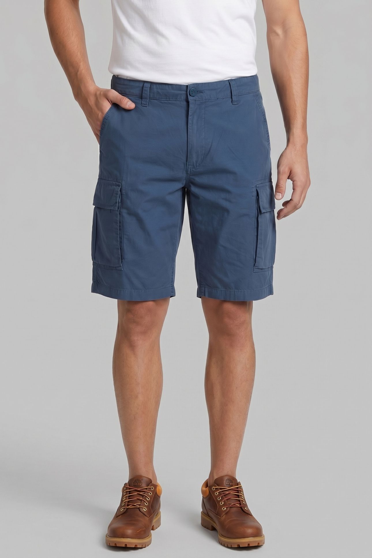 BROOKLINE POPLIN CARGO SHORT DARK DENIM 1