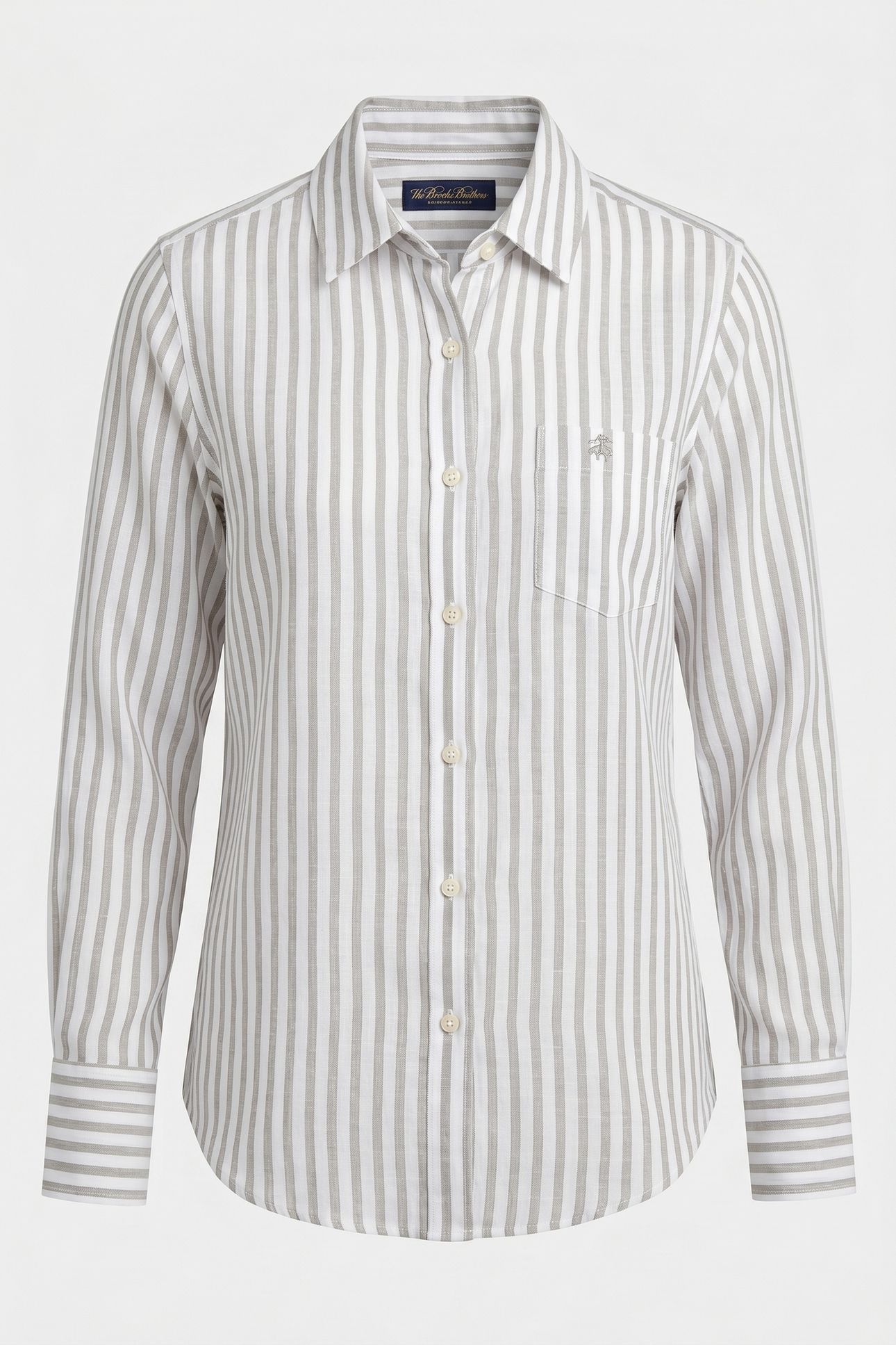 RELAXED FIT STRIPED LINEN SHIRT MEN'S DESIGN GREEN 4