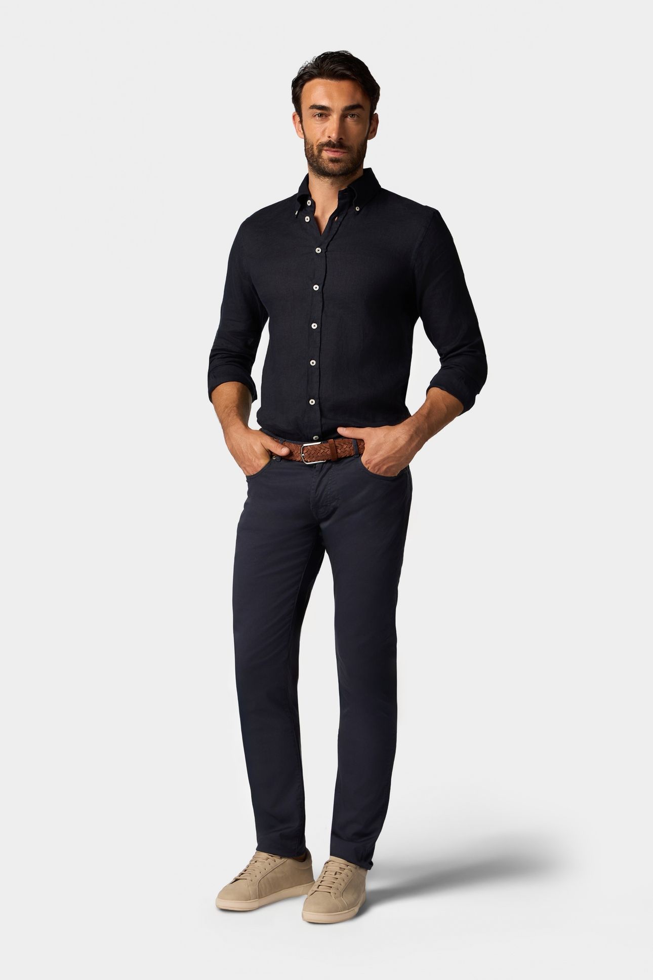 STRETCH COTTON 5-POCKET PANT NAVY 2