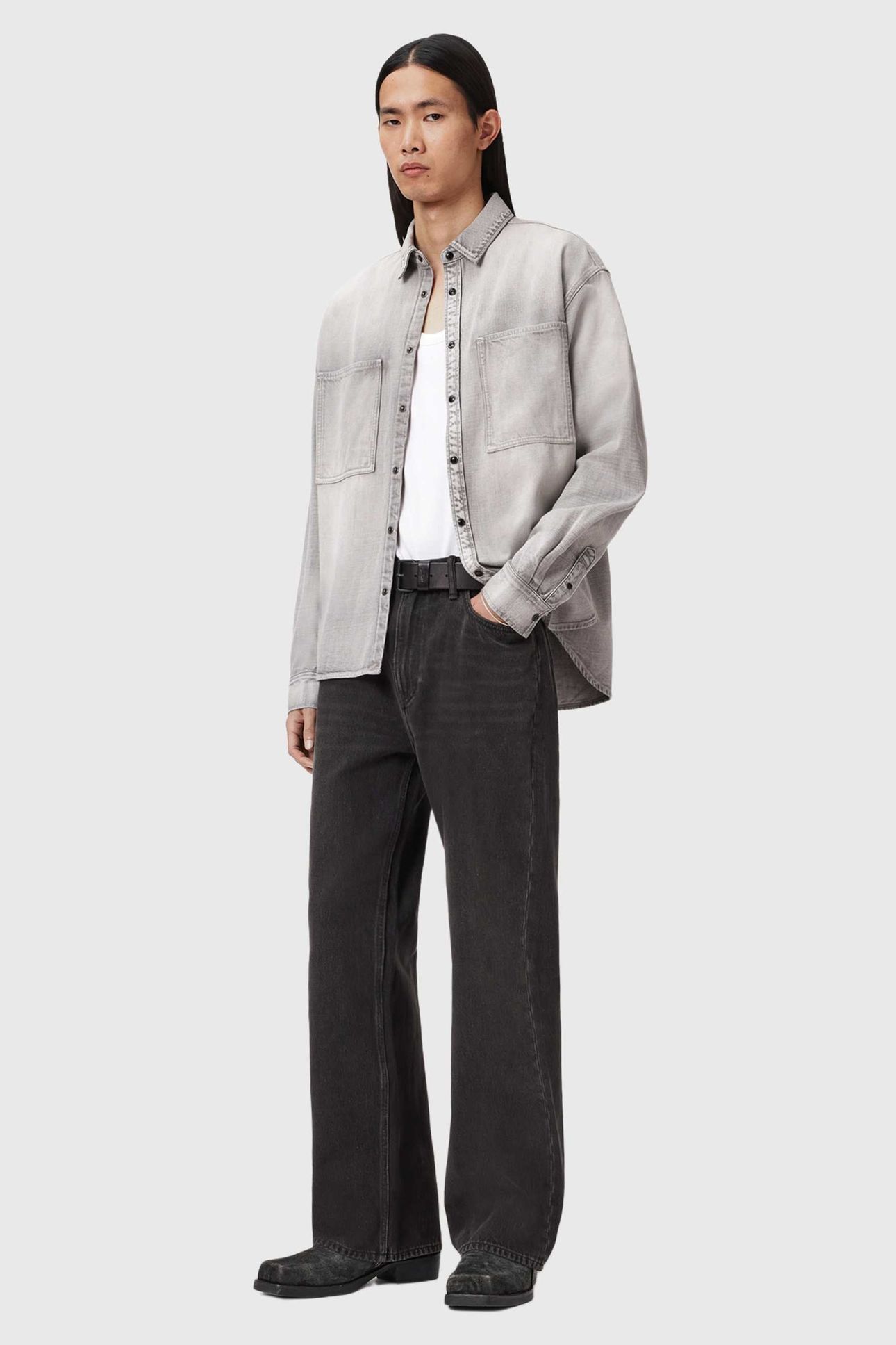 AL DENIM SHIRT LIGHT GREY 2