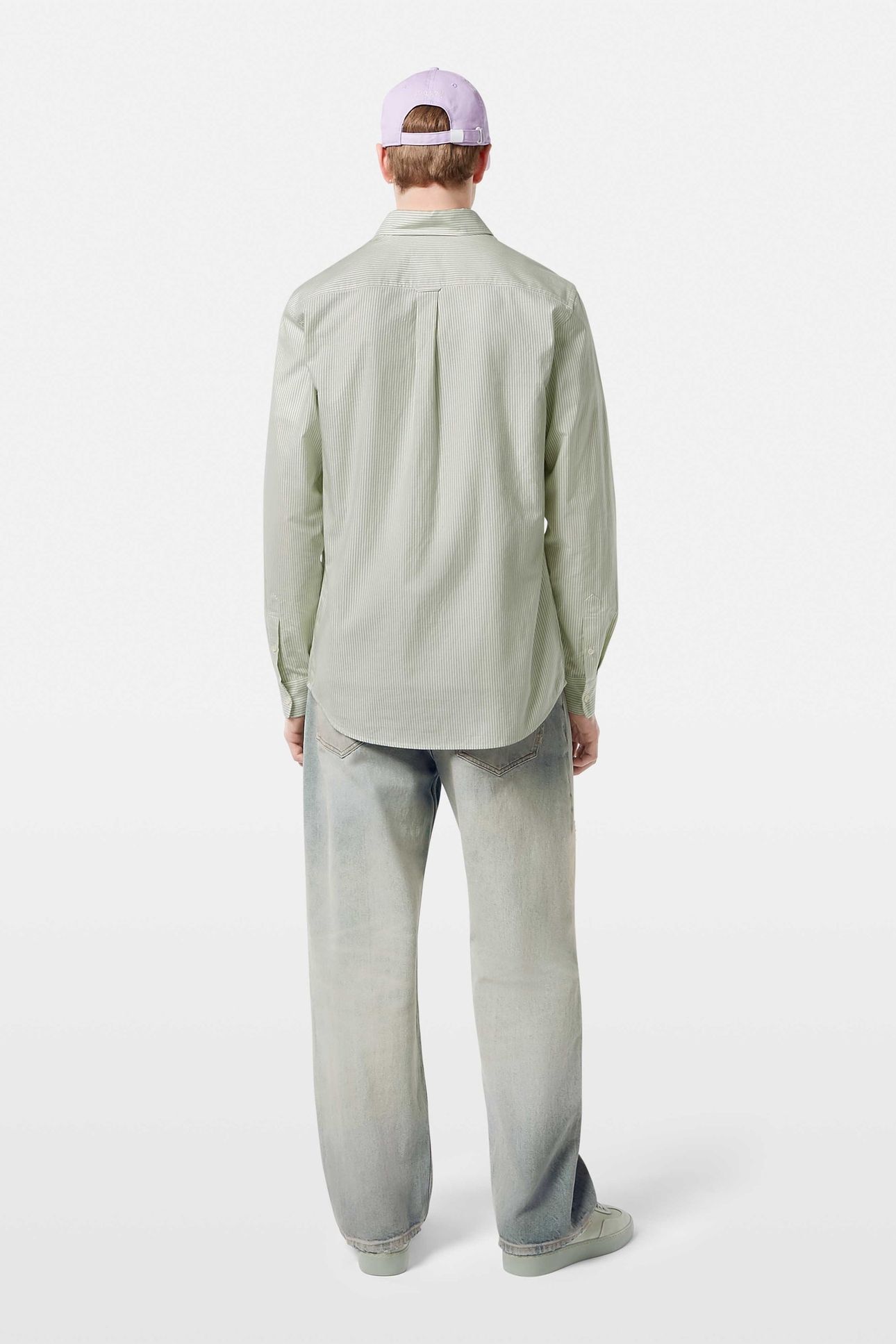 REGULAR FIT STRIPED OXFORD SHIRT PISTACHIO STRIPE 3