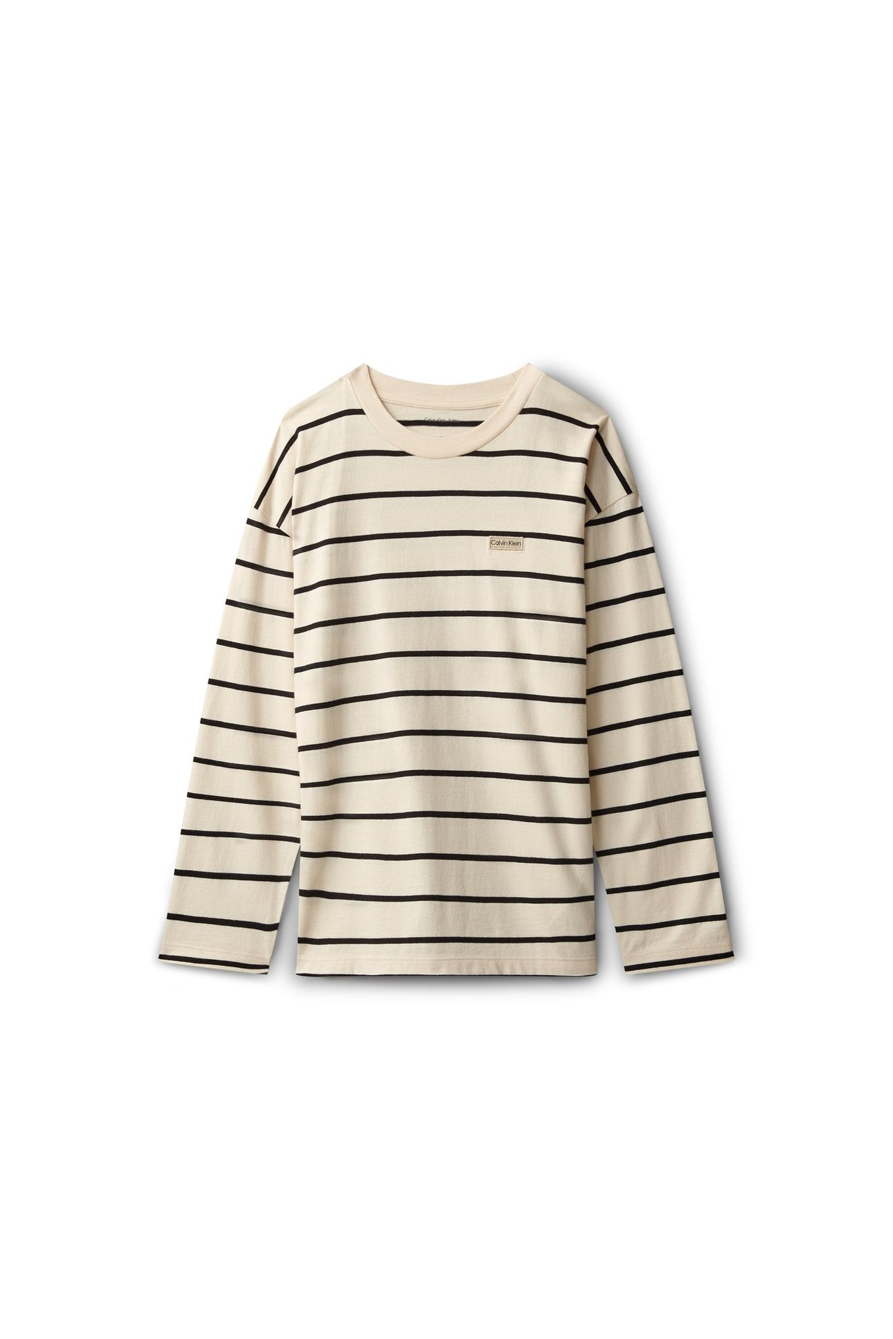 BOYS STRIPE T-SHIRT L/S WHITE GRAY/CK BLACK 4