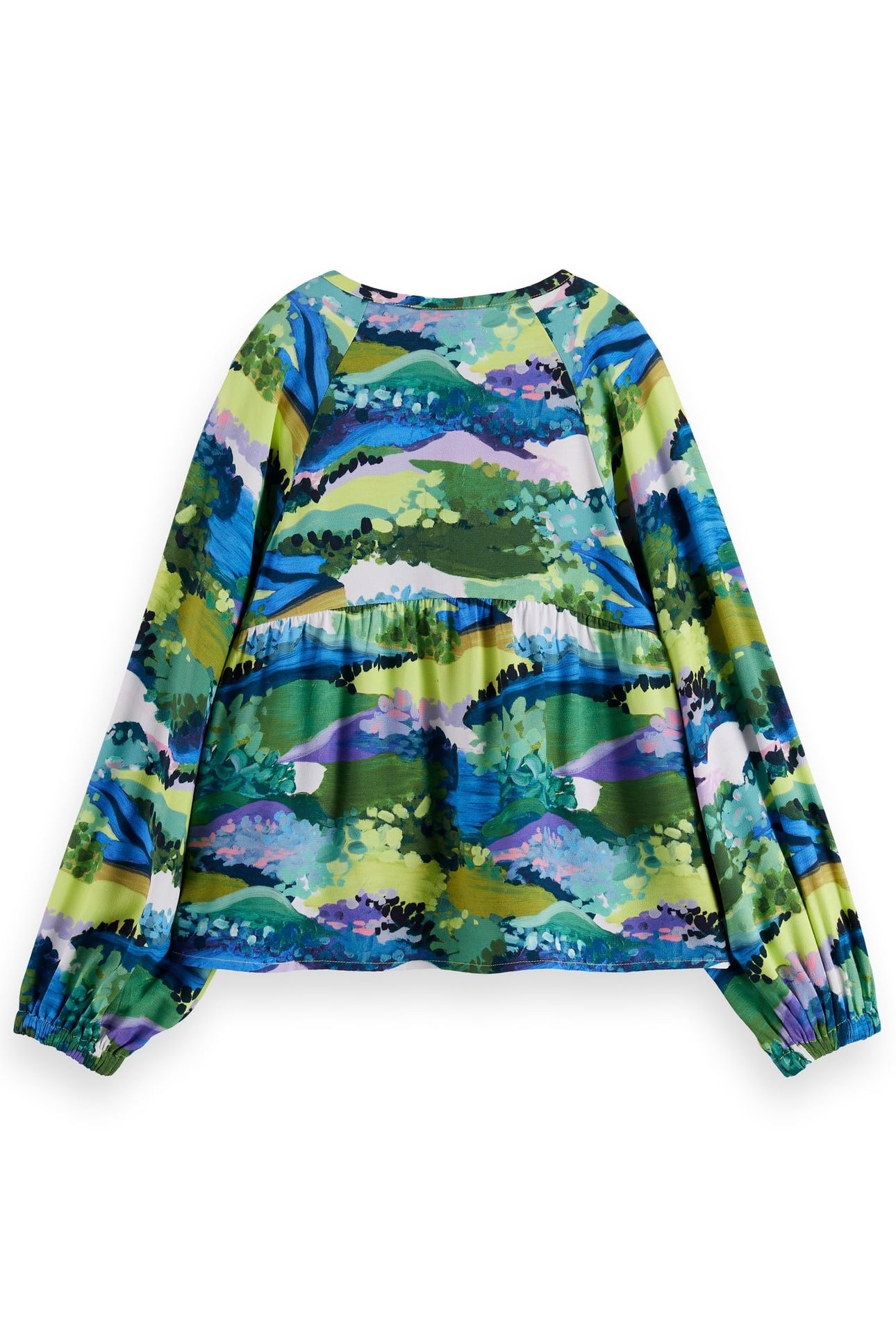 GIRL PRINTED VISCOSE TOP ARTY LANDSCAPE 2