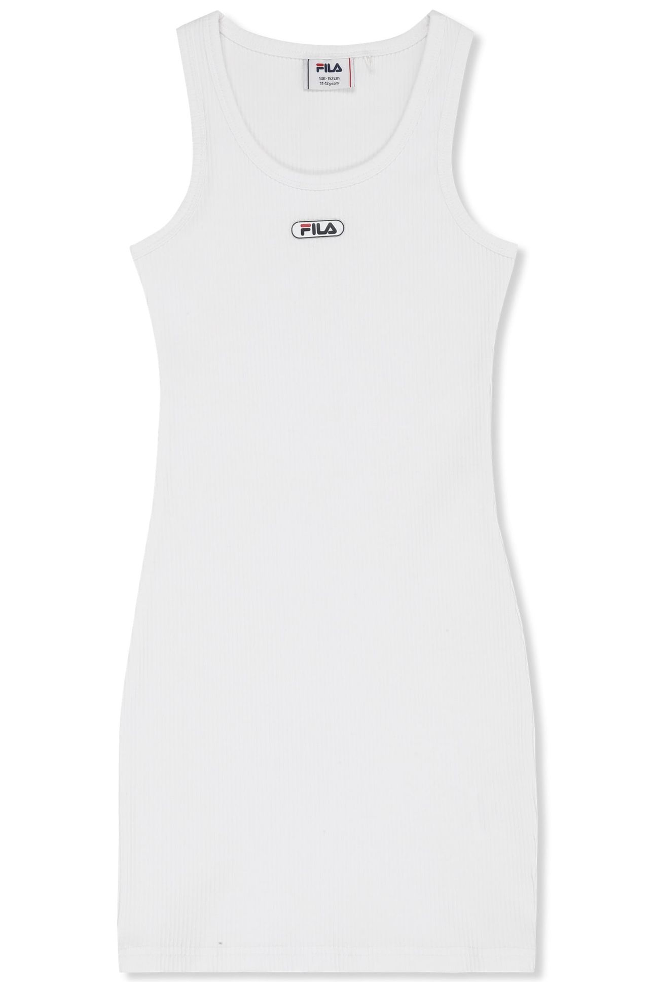 FORCONE SLEEVELESS LOGO RIB DRESS BRIGHT WHITE 1