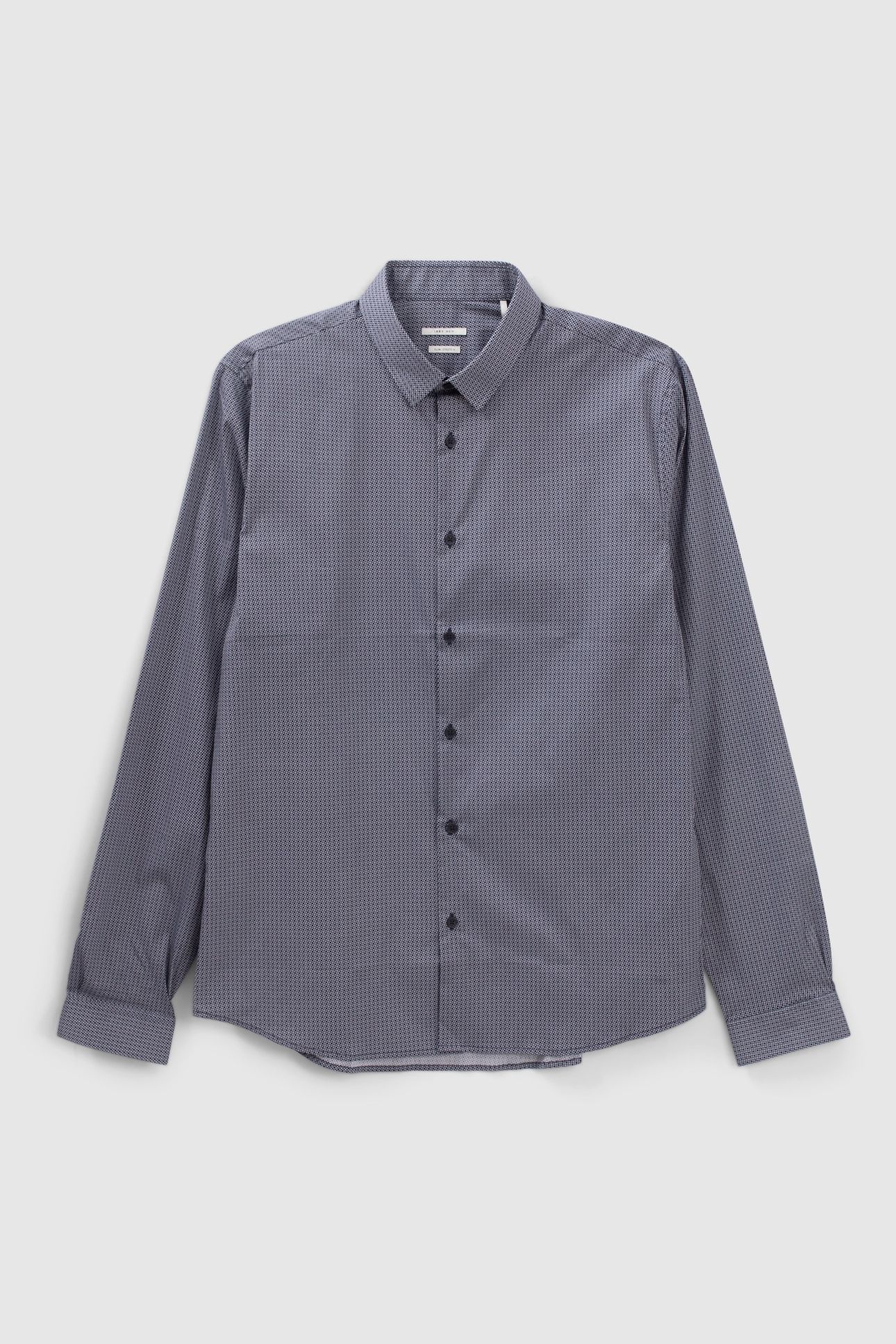 NAVY MINIMALIST PRINT EASY CARE SLIM SHIRT 5