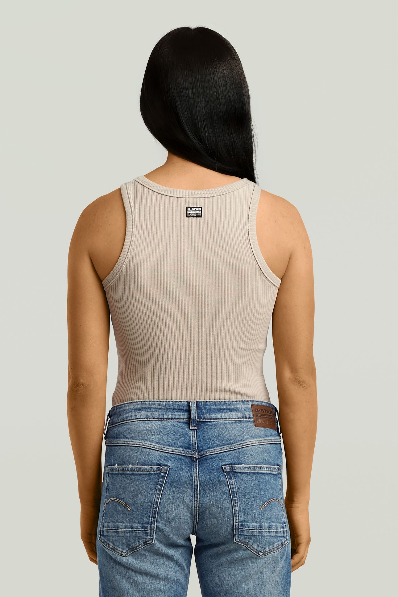 RIB TANKTOP BEIGE/KHAKI 2