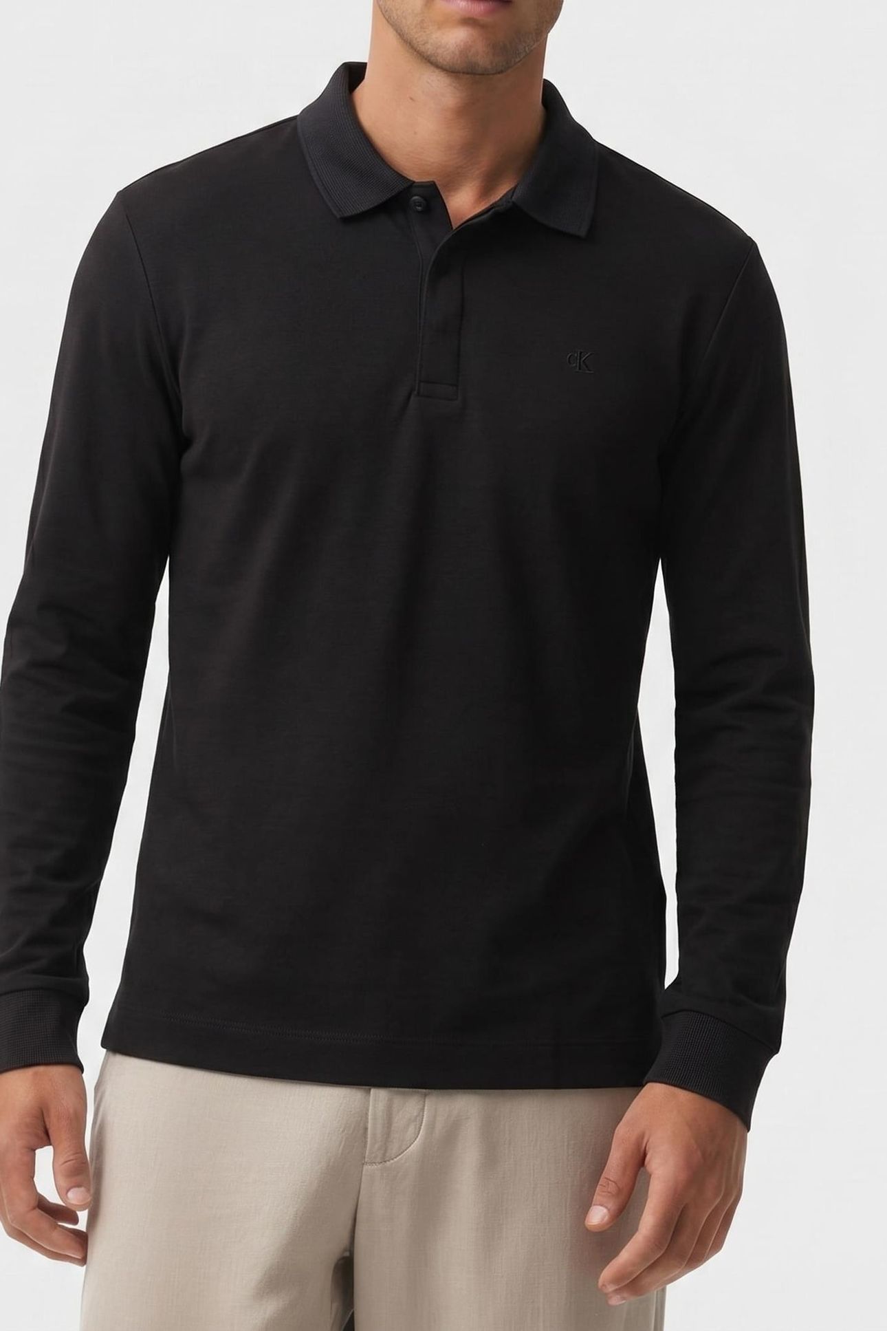 LS LUXE INTERLOCK POLO BLACK 1