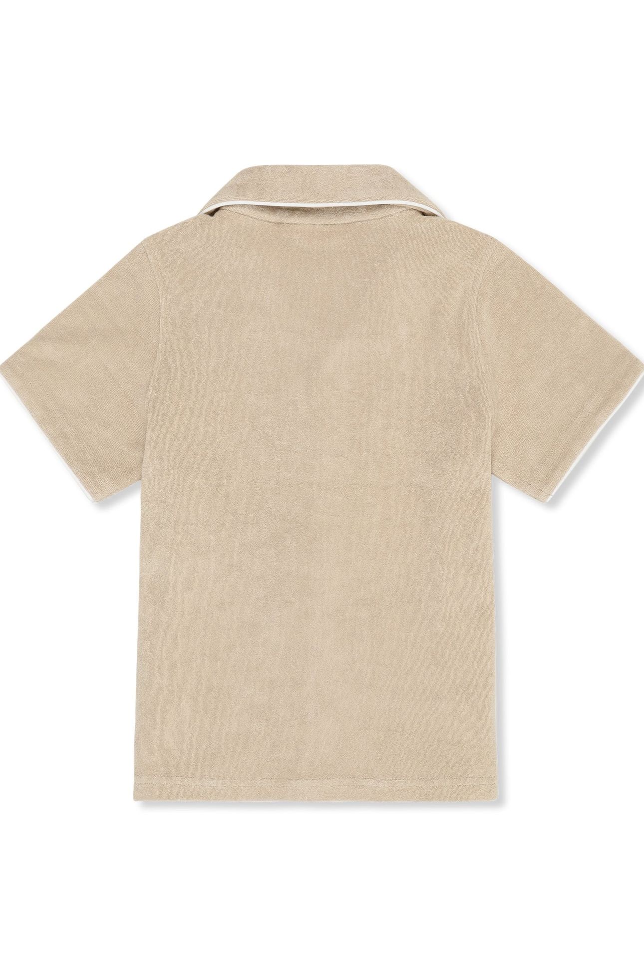 CALCI RELAXED TOWELLING RESORT SHIRT WHITE PEPPER 2