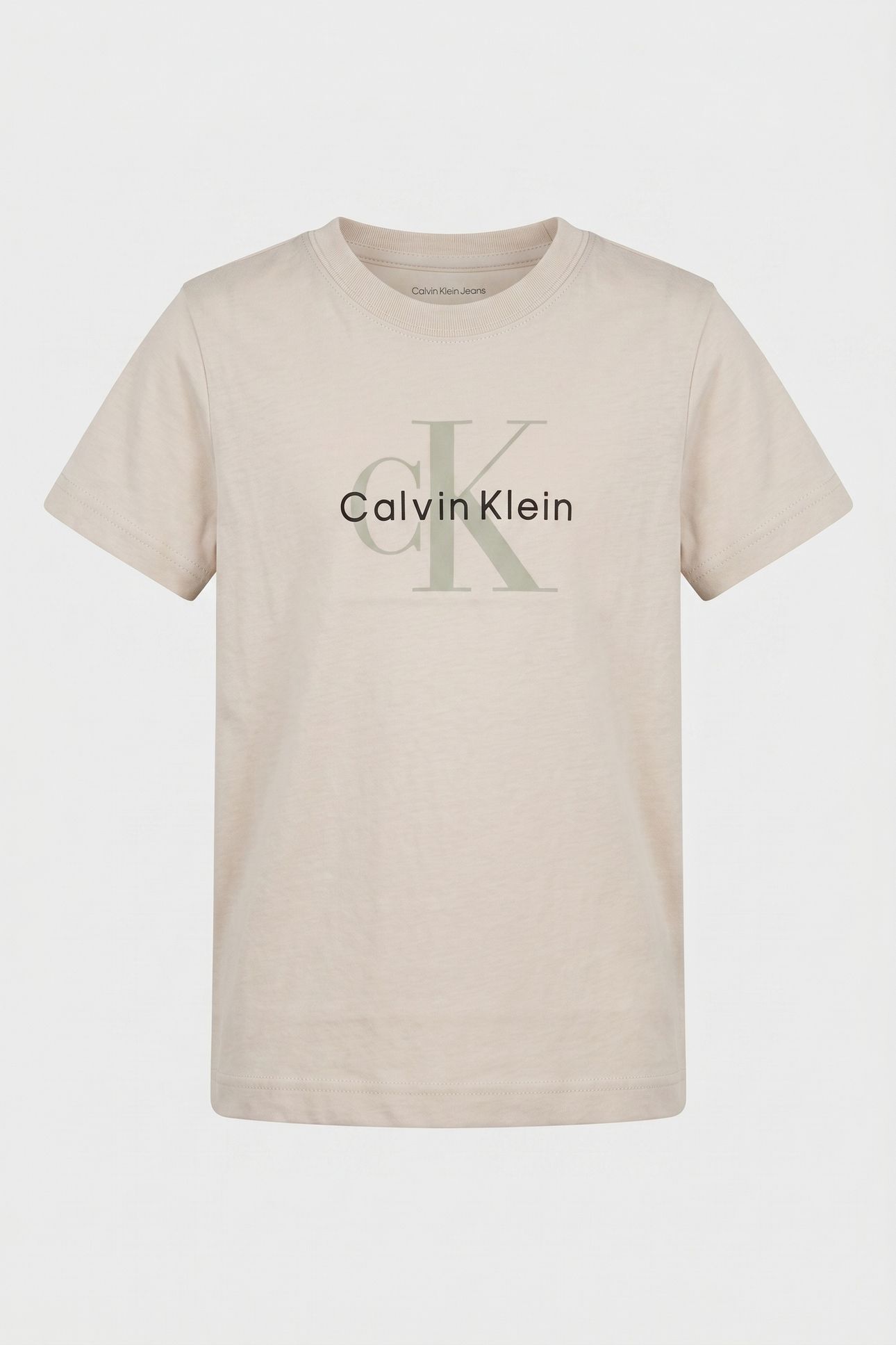UNISEX CK MONOGRAM SS T-SHIRT WHITECAP GRAY 2