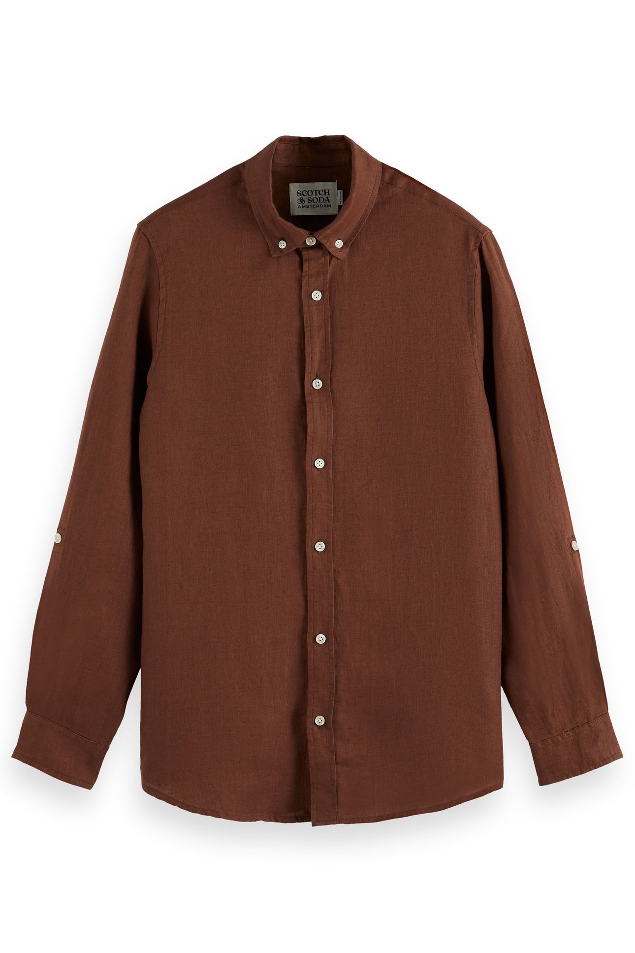 SEASONAL CORE - REGULAR FIT LINEN SHIRT COLD BREW 5