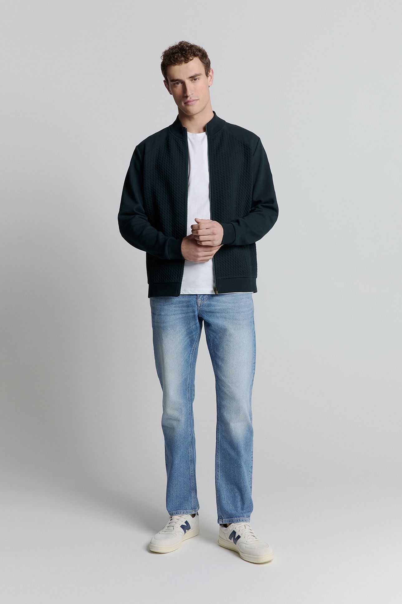 SWEATER FULL ZIPPER JACQUARD MIX NIGHT 1