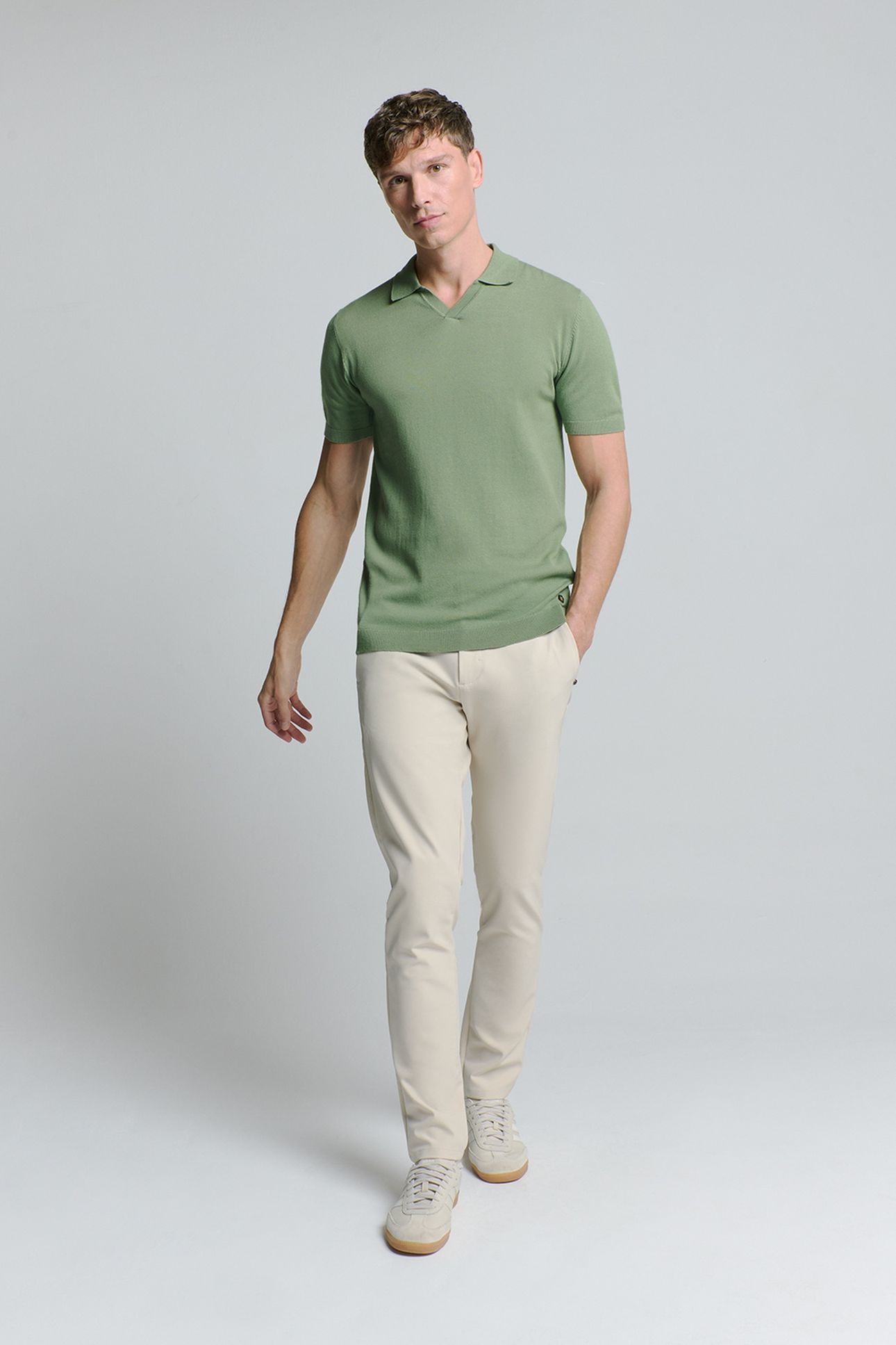 PULLOVER SHORT SLEEVE POLO V SOLID GREEN 1