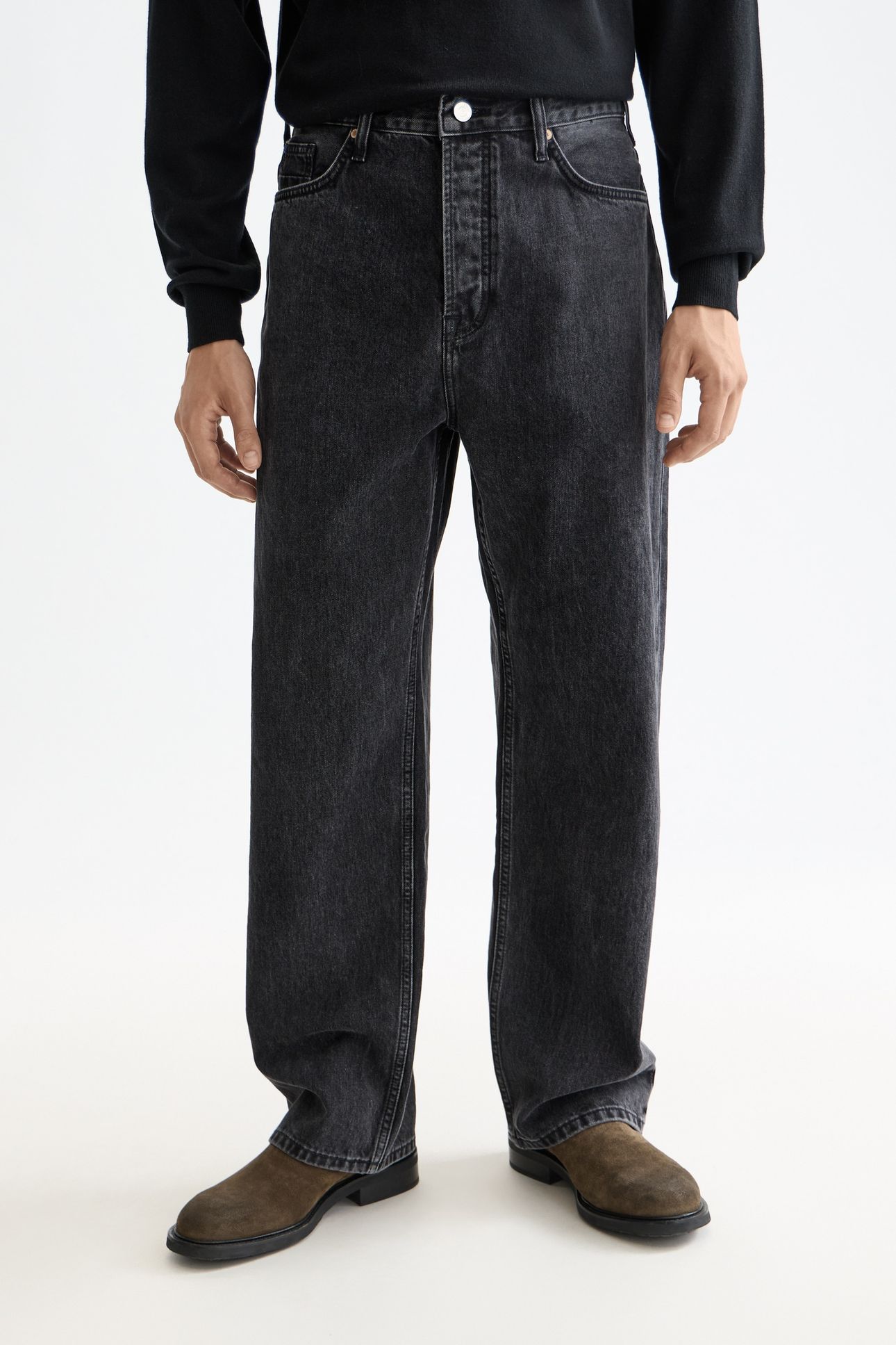 CORE THE PITCH LOOSE FIT JEANS — BLACK BUZZ BLACK 5
