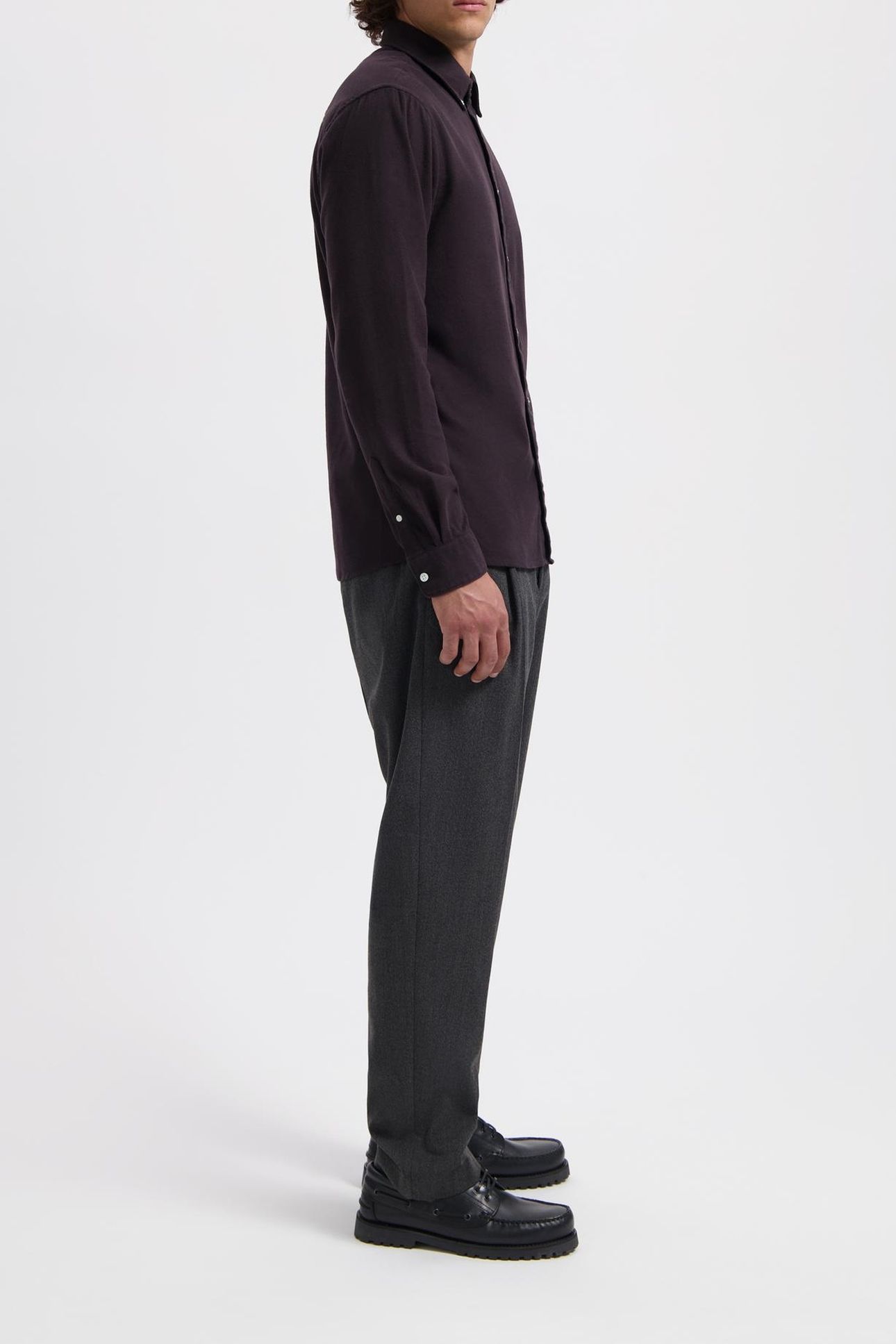 WAL – JAMES BRUSHED TWILL REGULAR SHIRT AUBERGINE 4