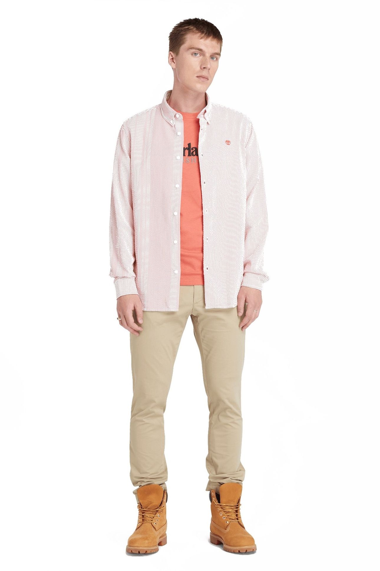 LS STRIPED SEERSUCKER SHIRT BURNT SIENNA 2