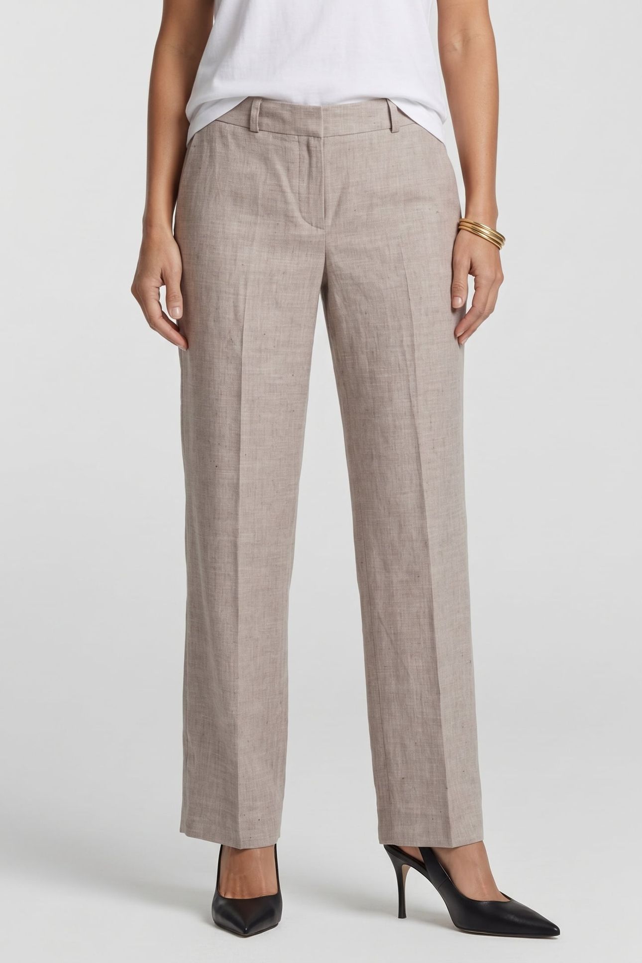 FRONT TROUSERS LINEN BEIGE 1