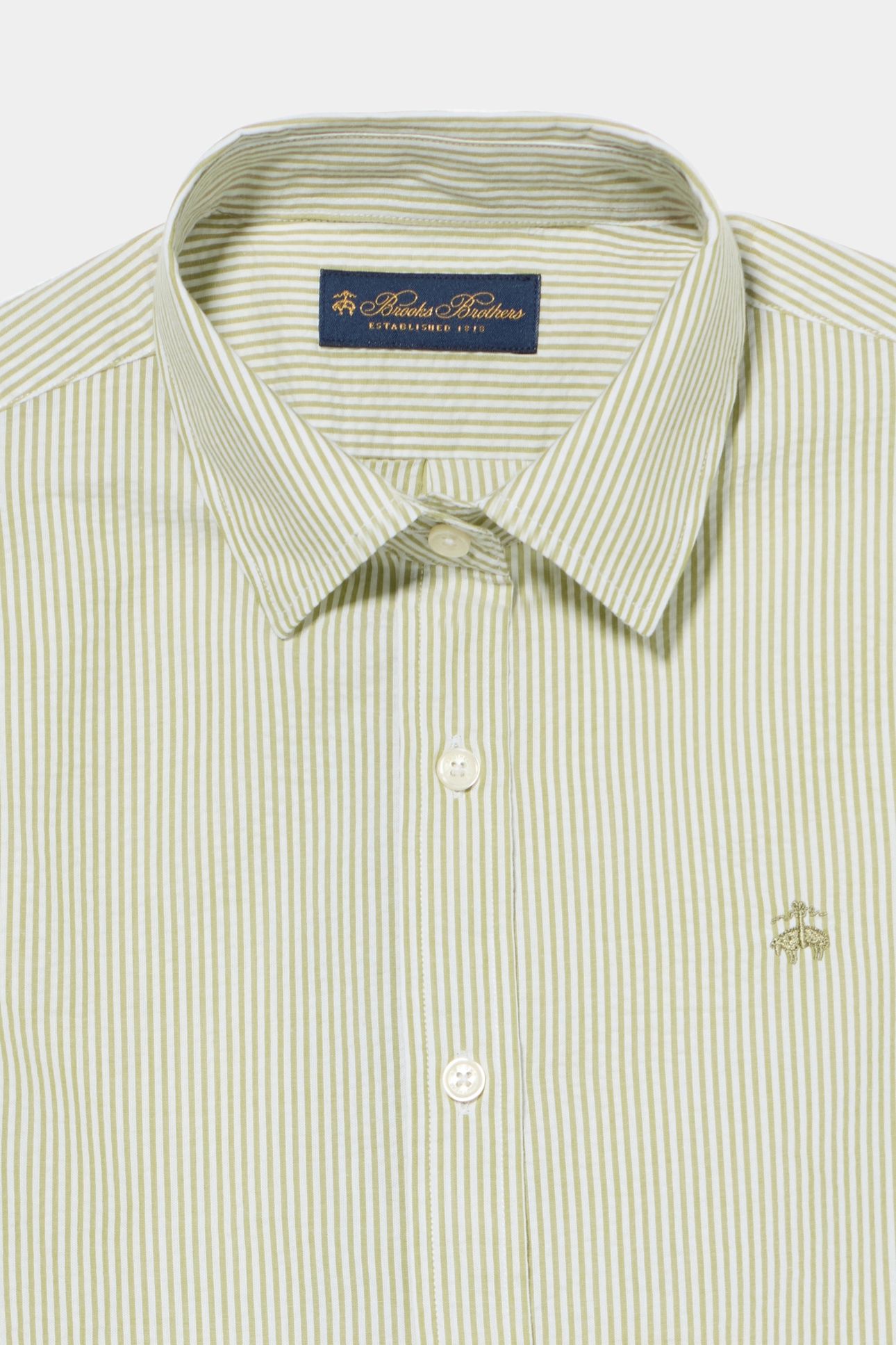 SEERSUCKER LOGOED SHIRT COTTON GREEN 5