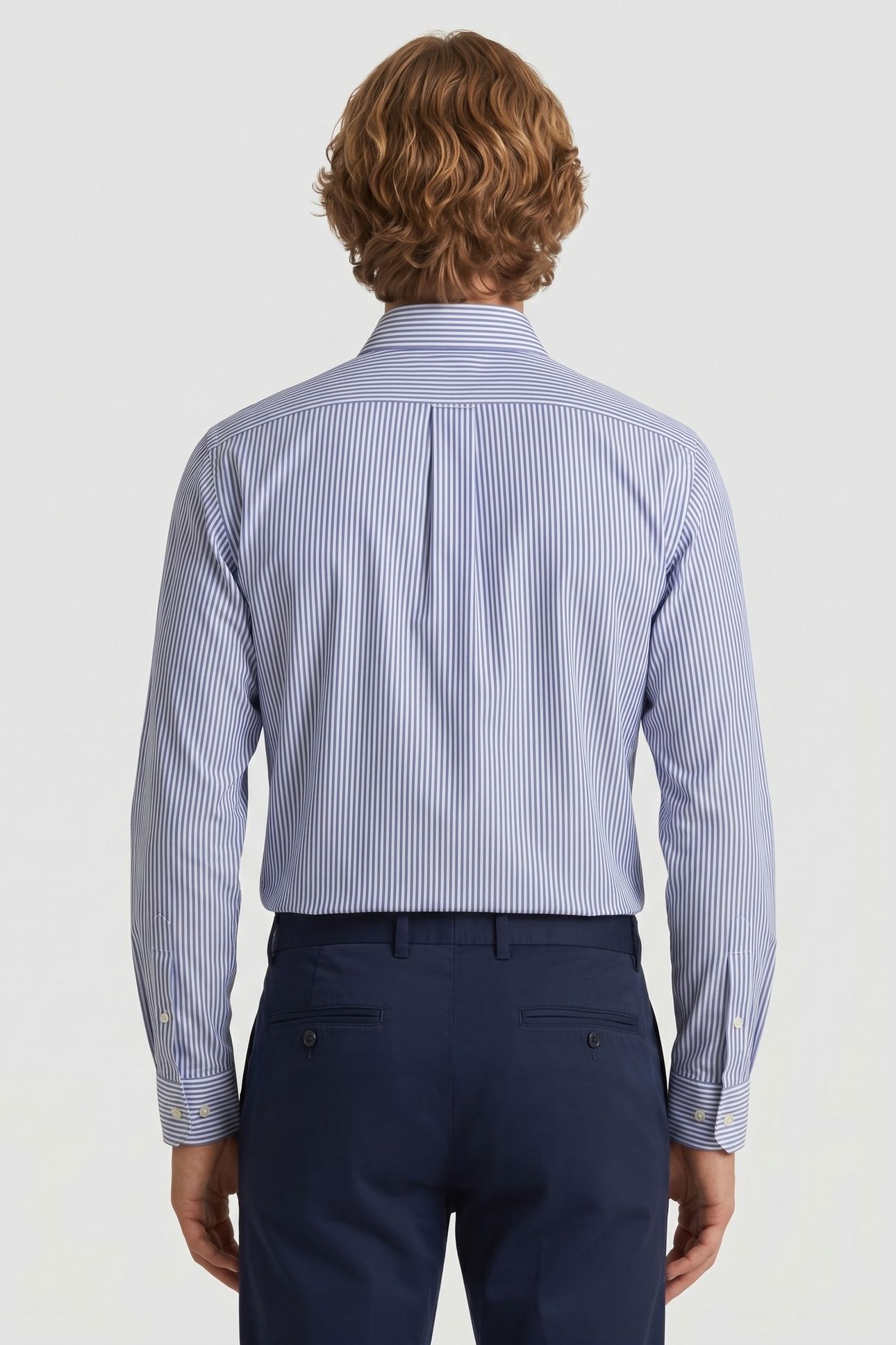 NON-IRON SLIM FIT SHIRT WITH AINSLEY COLLAR NAVY 2