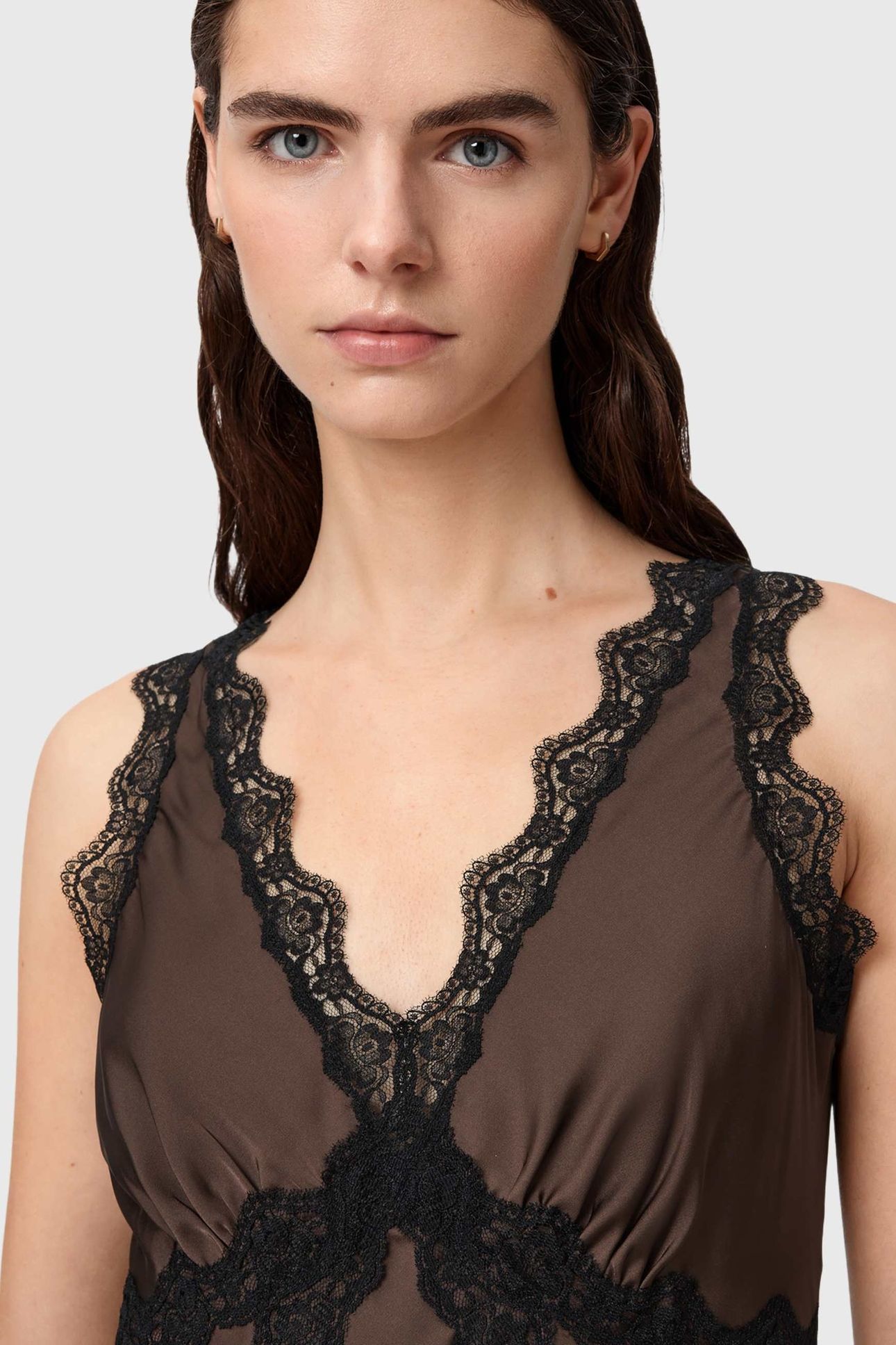 ILKA LACE DRESS BITTER BROWN 7