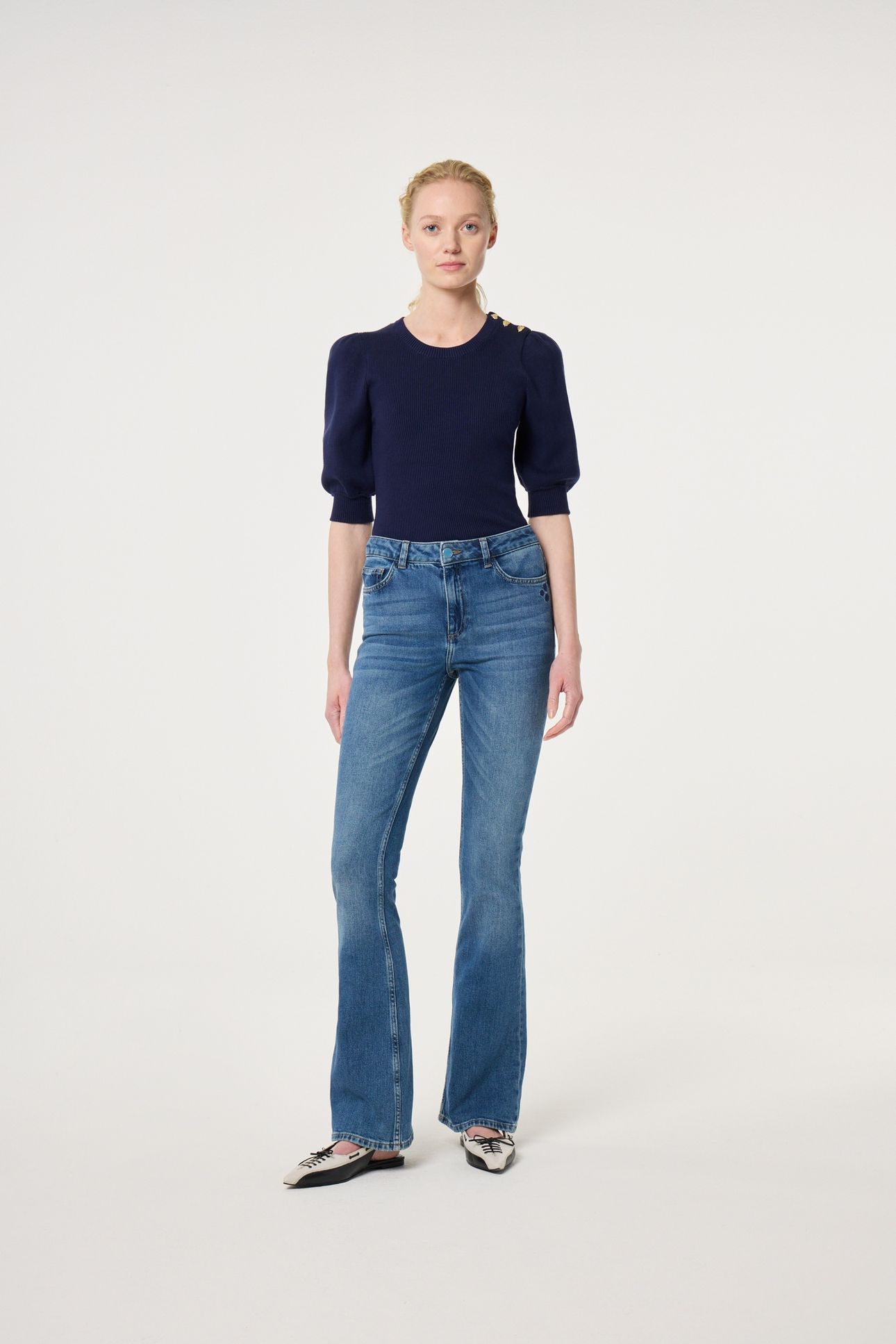 MOLLY SHORT SLEEVE PULLOVER AFTER MIDNIGHT BLUE 2