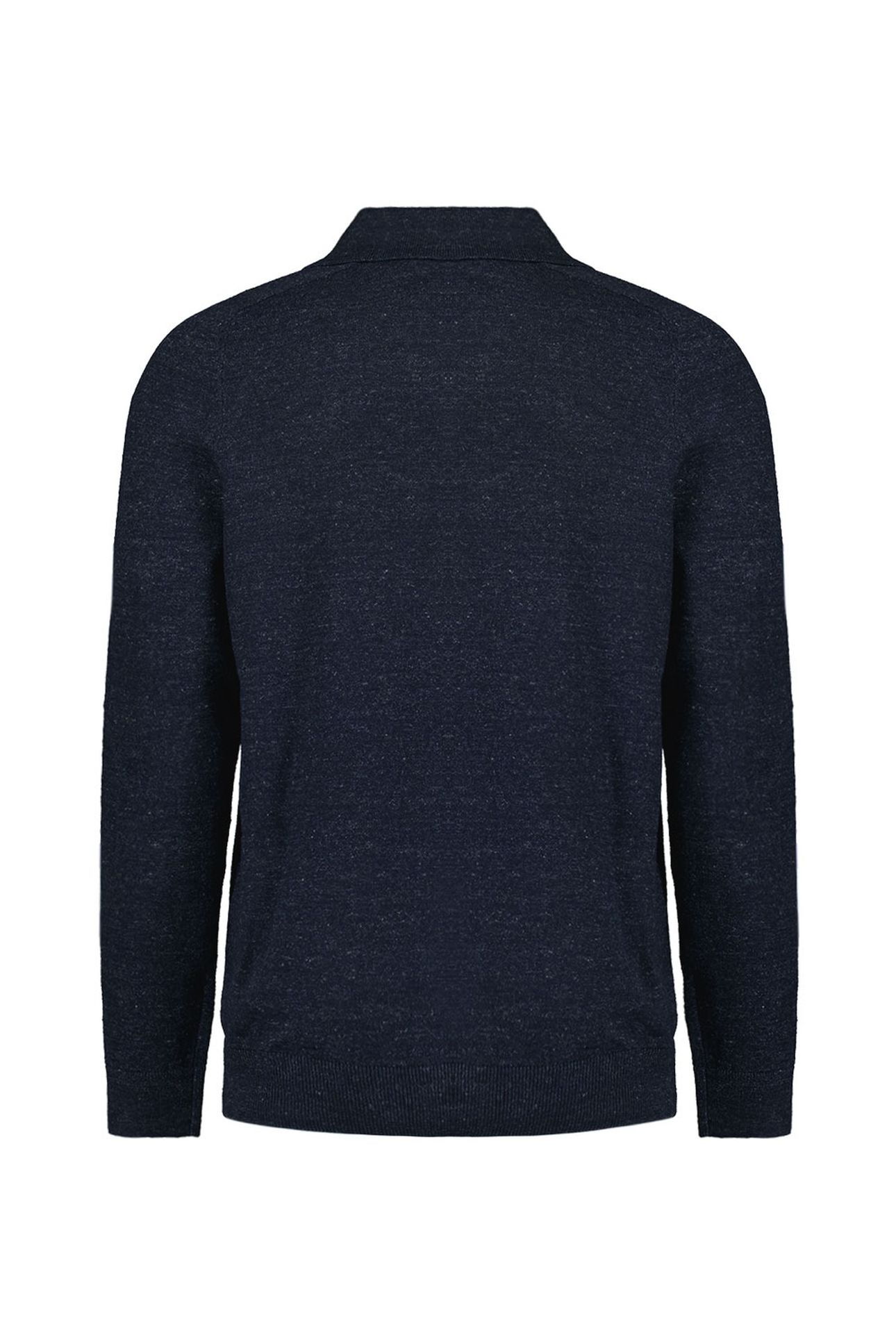 PULLOVER POLO WITH LINEN DEEP BLUE 2