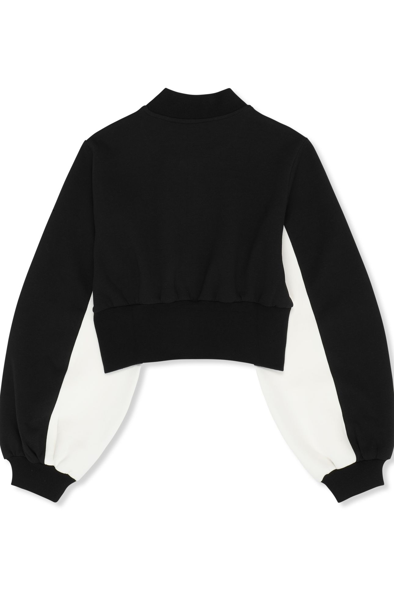 LECORE CROPPED HIGH RIB SCUBA TRACK JACKET BLACK-EGRET 5