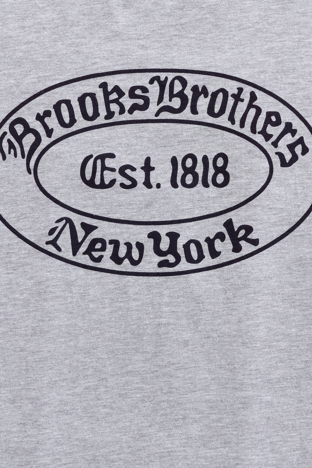 BROOKS BROTHERS LABEL GRAPHIC T-SHIRT MEDIUM GREY 6