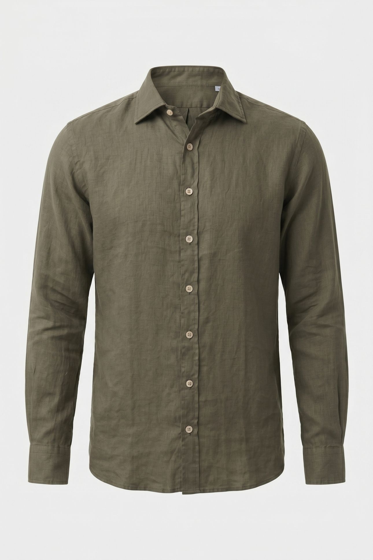 CLASSIC COLLAR SHIRT LINEN BROWN 5