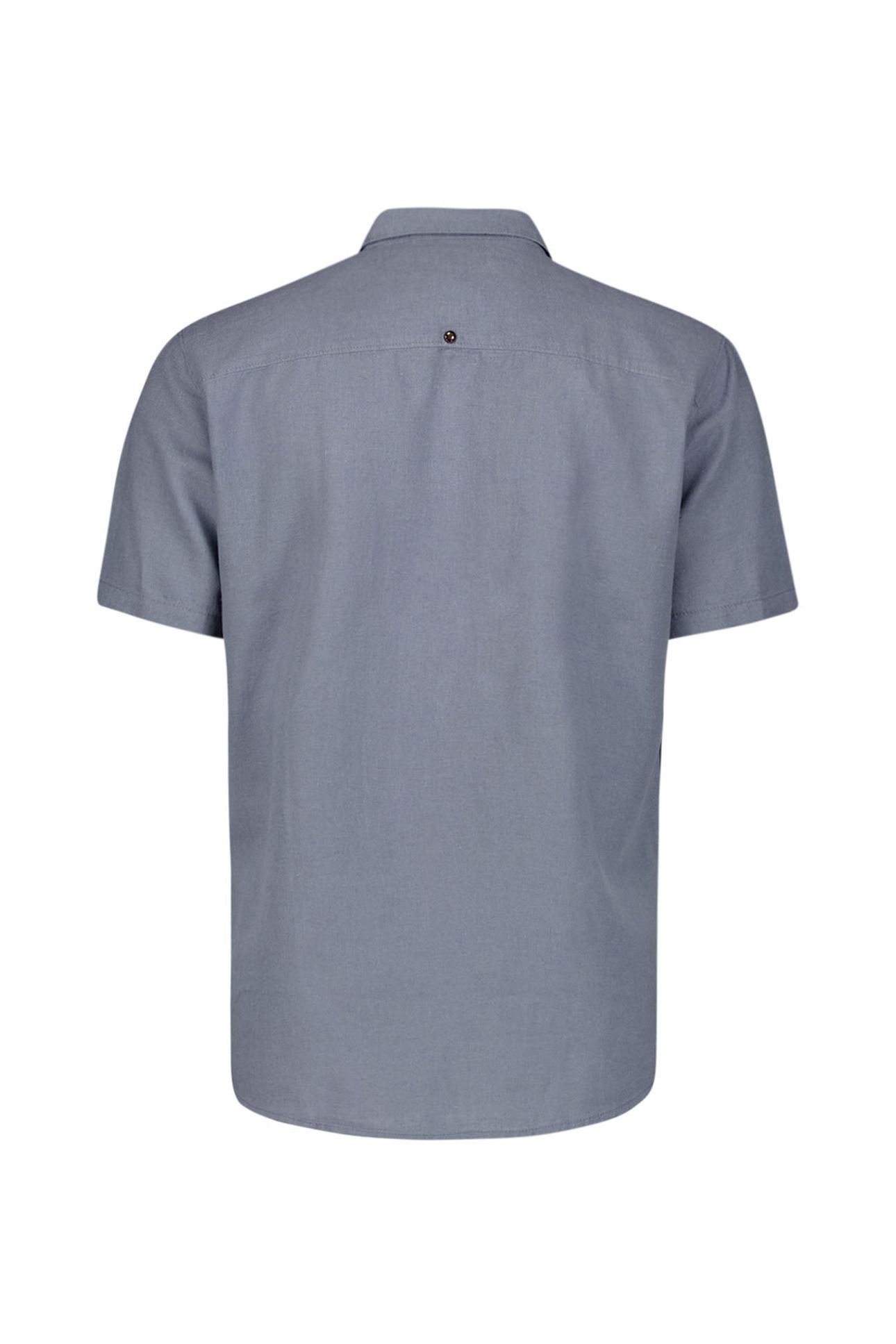 SHIRT SHORT SLEEVE REVERS COLLAR SOLID WITH LINEN WASHED BLU 2