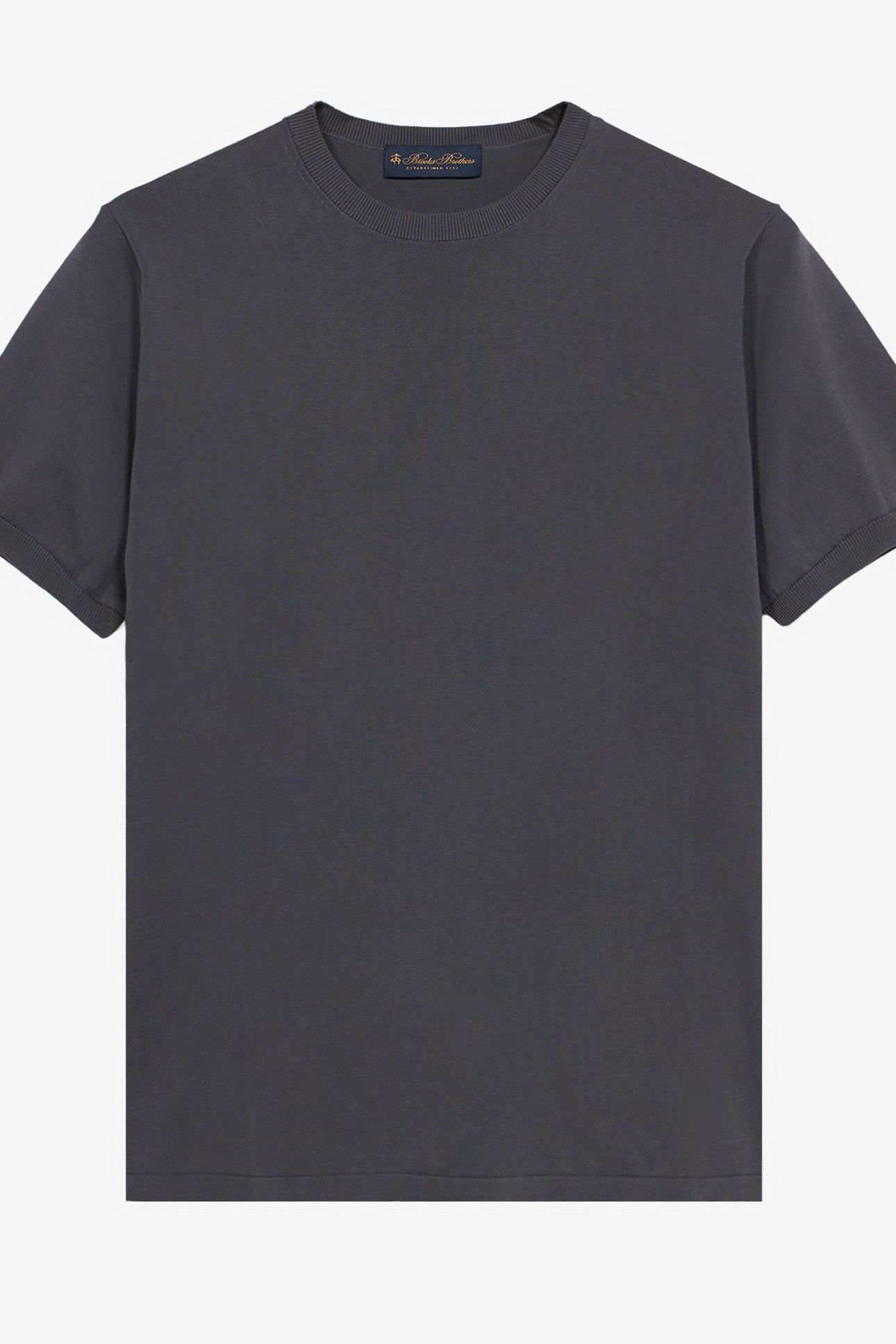 DARK GREY MAKO COTTON SHORT SLEEVE SWEATER DARK GREY 4