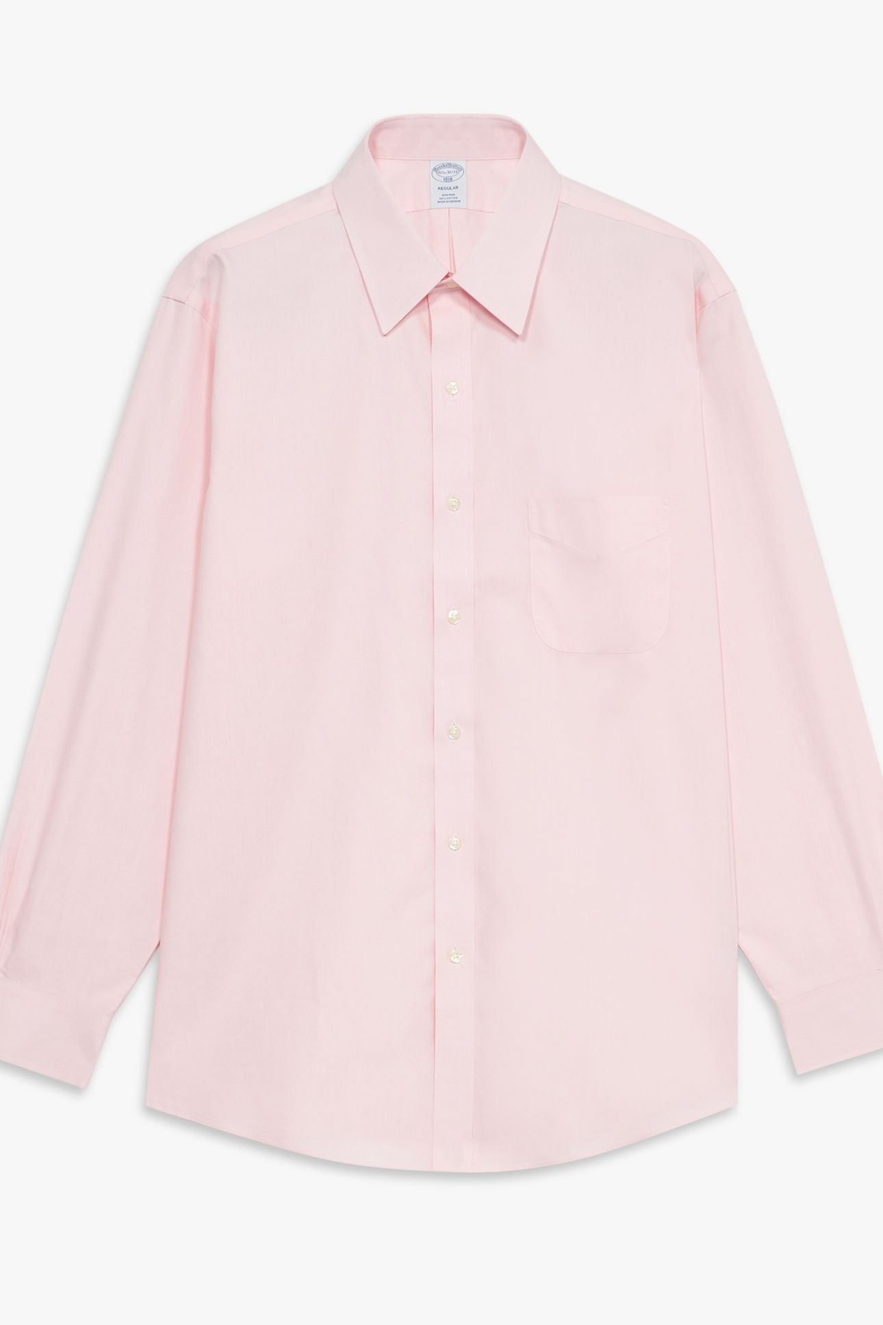 NON-IRON REGULAR SOLID SHIRT MEDIUM PINK 1