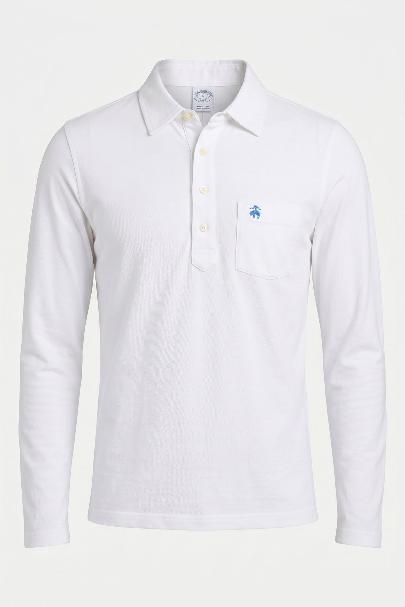 KNIT LONG SLEEVE POLOS WHITE 4