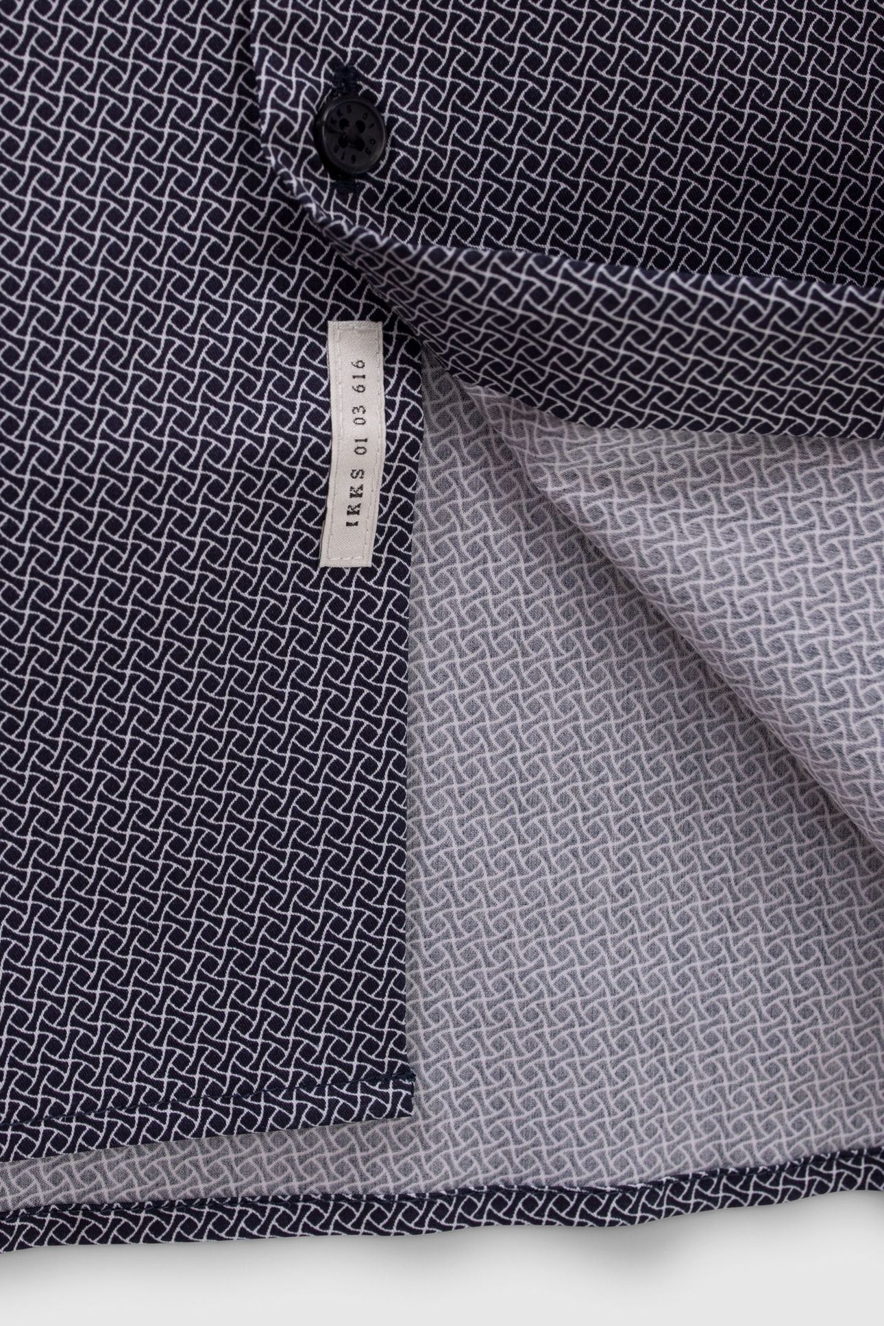 NAVY MINIMALIST PRINT EASY CARE SLIM SHIRT 6
