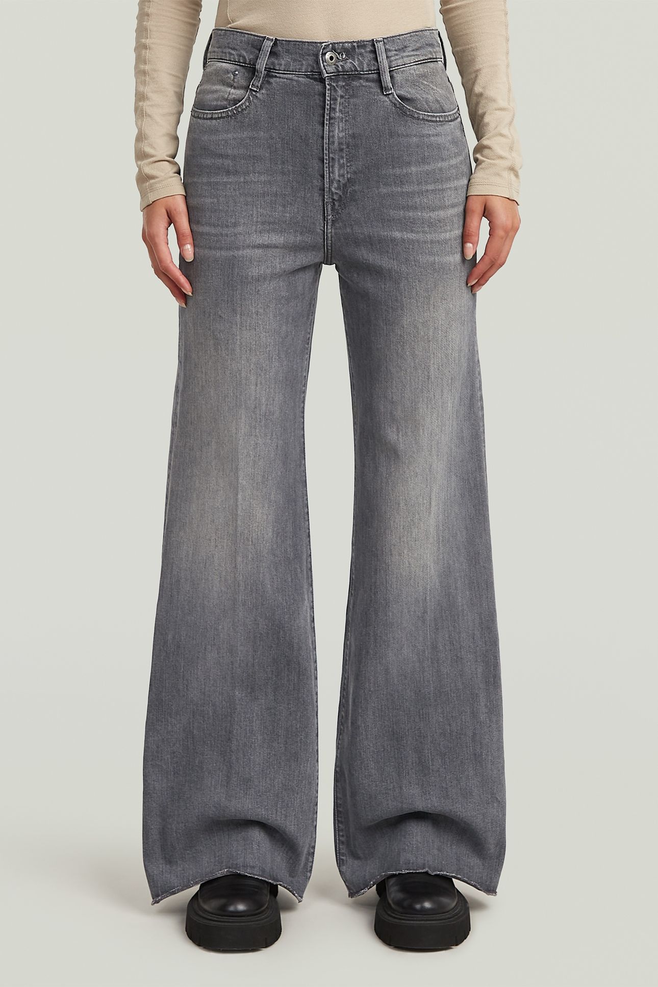 DECK ULTRA HIGH WIDE LEG JEANS GREY 1