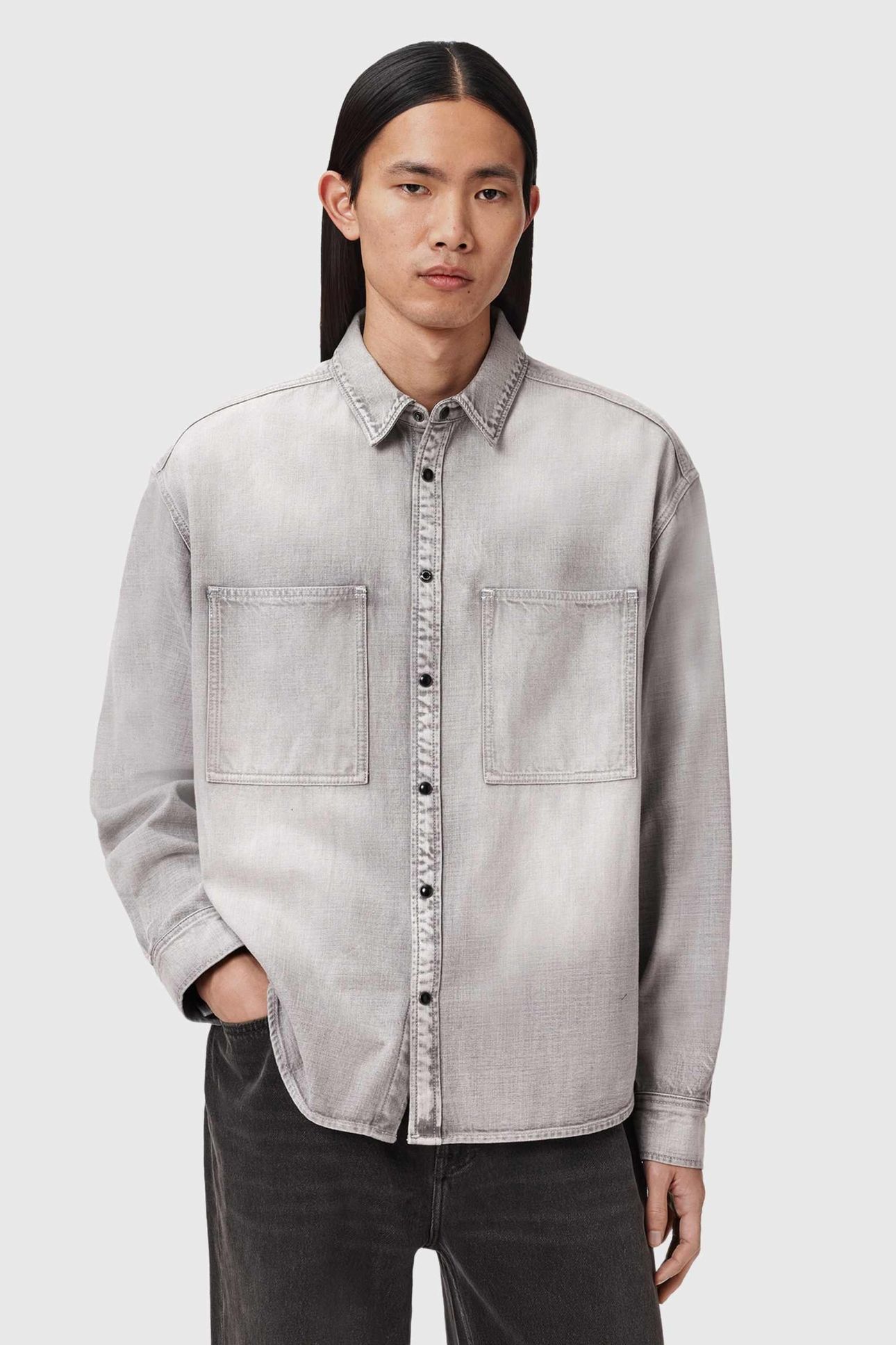 AL DENIM SHIRT LIGHT GREY 1