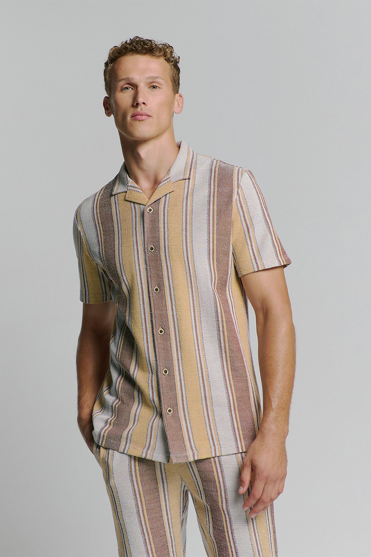 SHIRT SHORT SLEEVE JERSEY REVERS COLLAR MULTI COLOUR VERTICA 1
