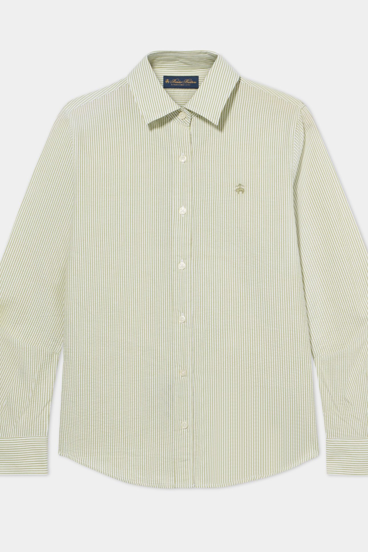 SEERSUCKER LOGOED SHIRT COTTON GREEN 3