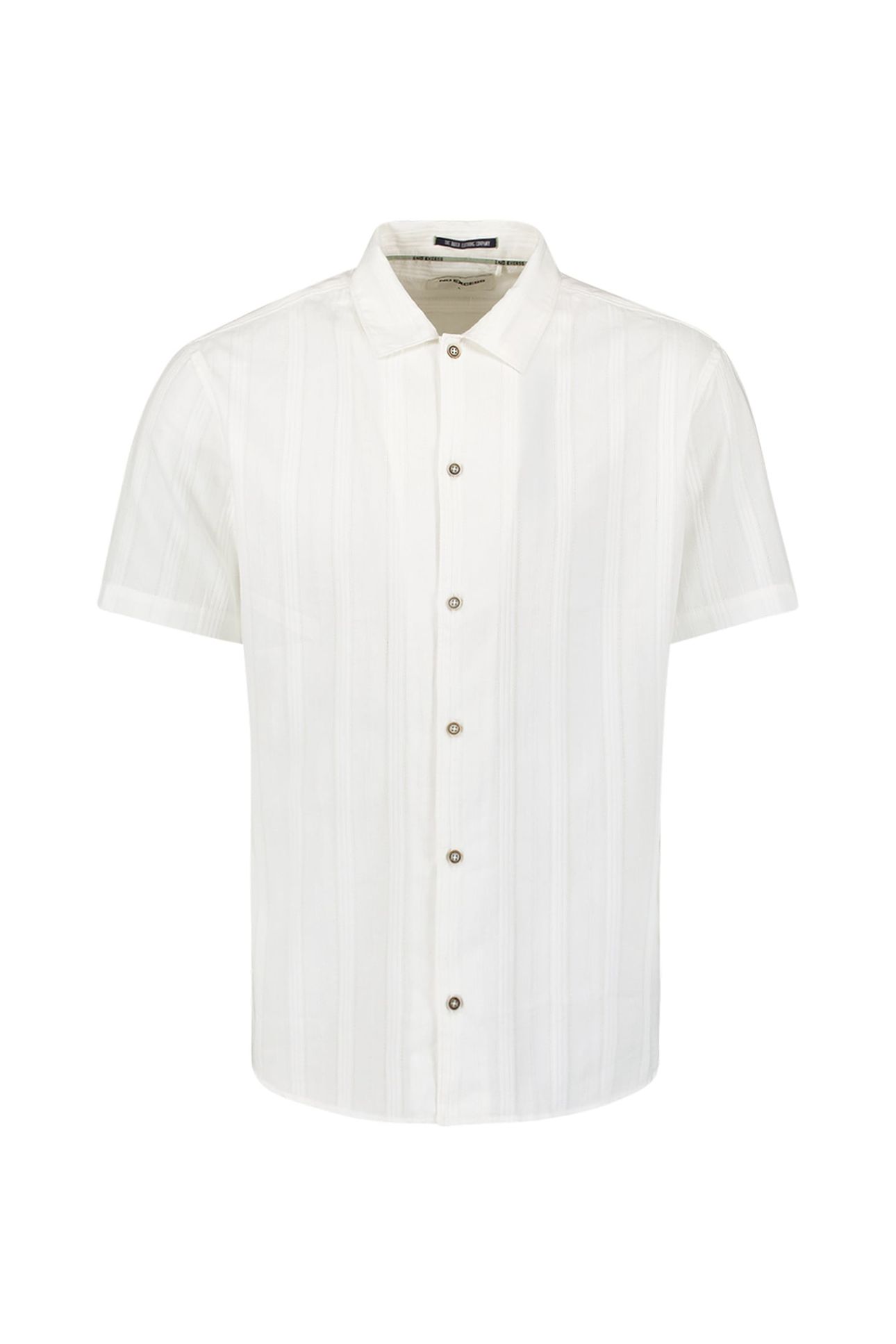 SHIRT SHORT SLEEVE DOBBY VERTICAL STRIPE SOLID WHITE 1