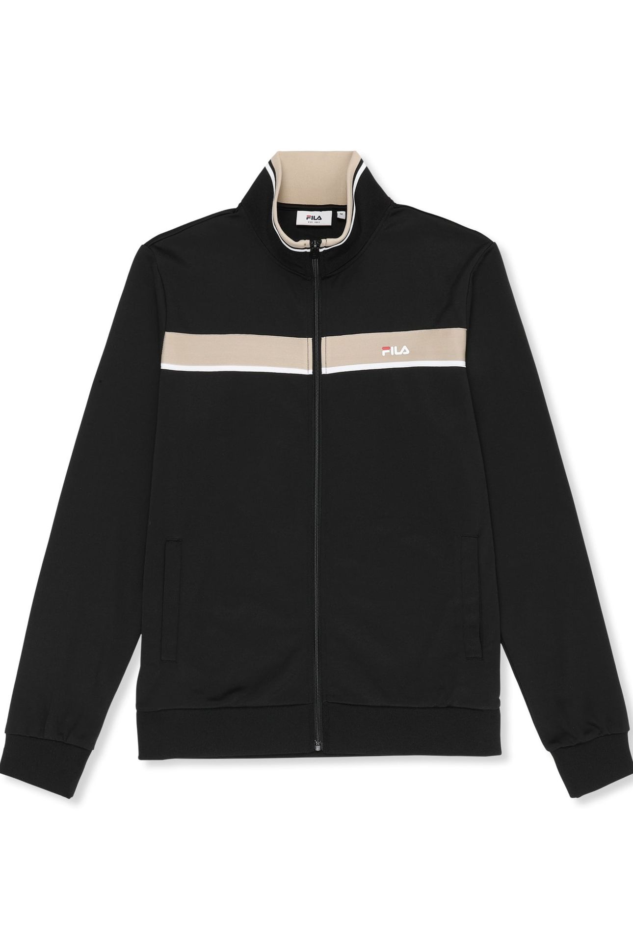 SAGANO REGULAR TAPED TRACK JACKET BLACK-WHITE PEPPER 4