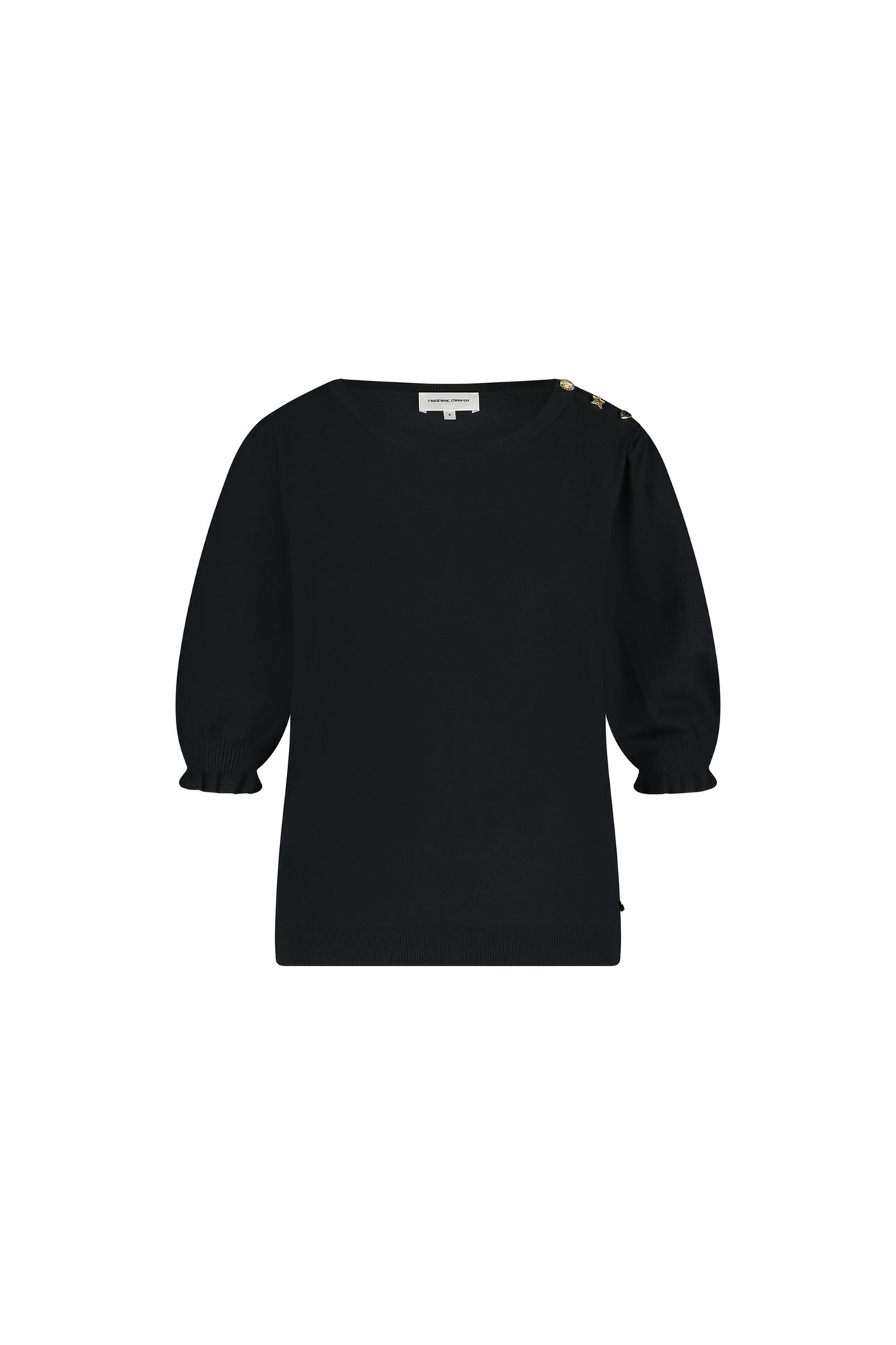 MOLLY SHORT SLEEVE PULLOVER BLACK 4