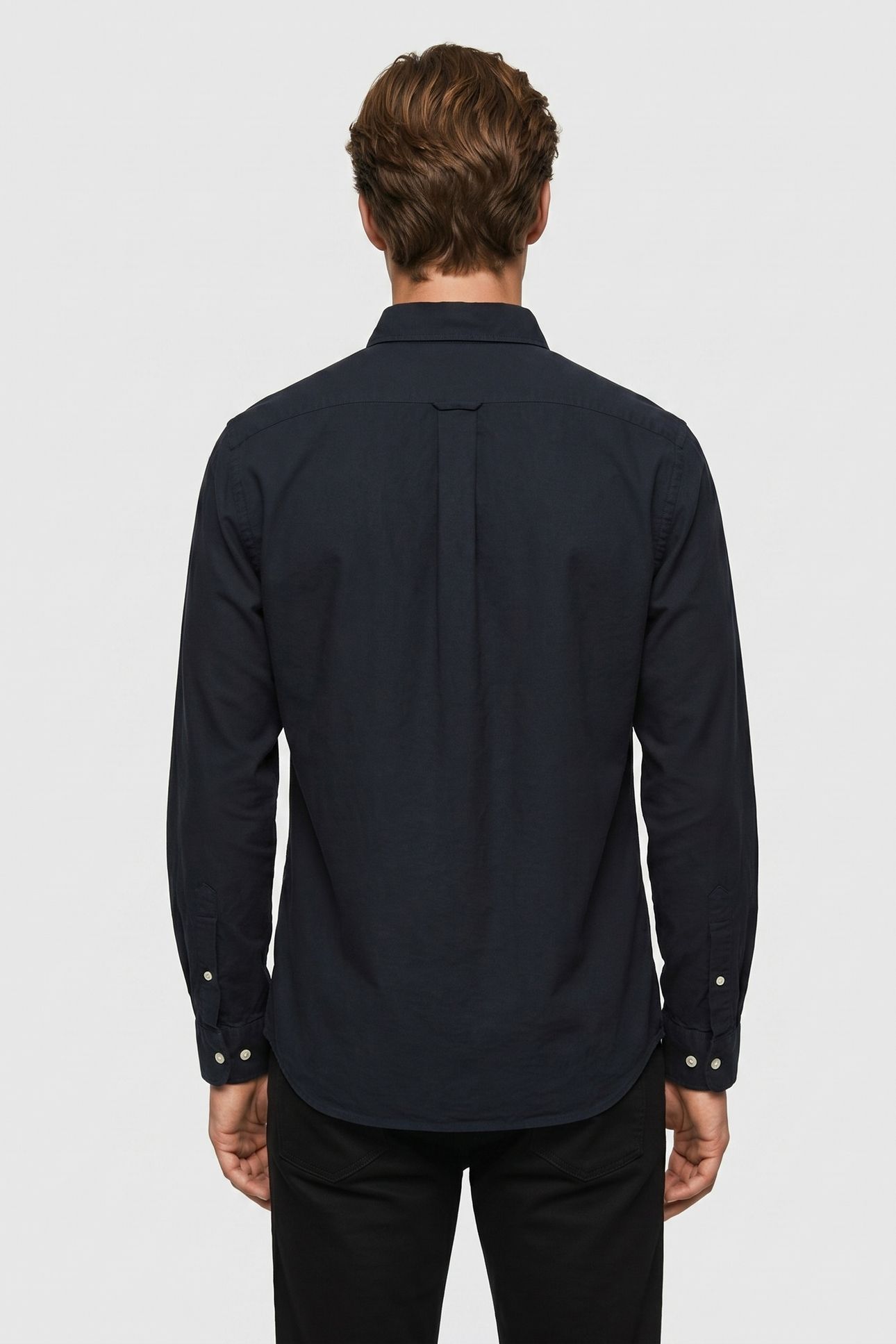 BUTTON-DOWN SHIRT W/POCKET COTTON NAVY 2