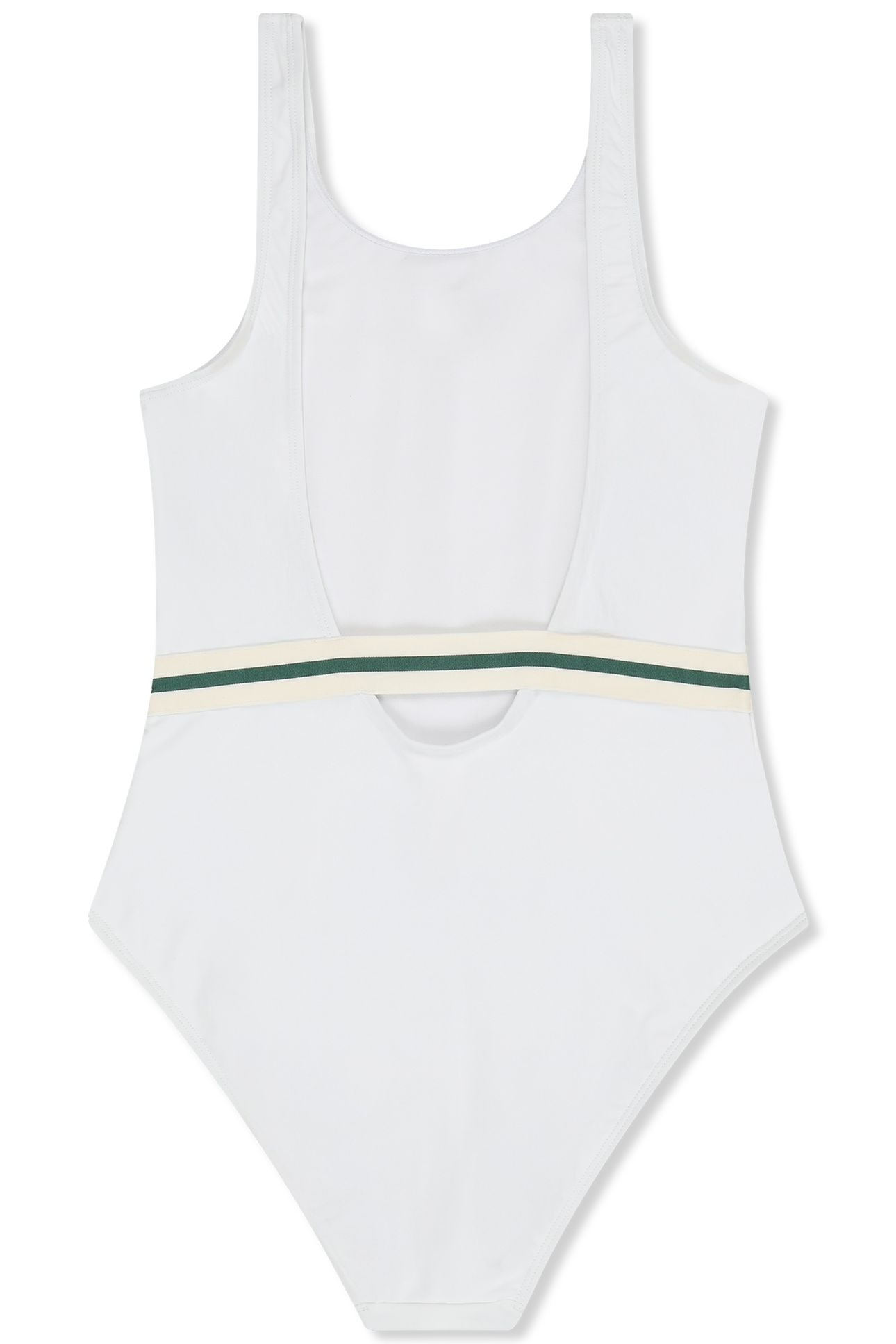 AZZANO STRIPED ELASTIC SCOOP BACK SWIMSUIT BRIGHT WHITE 5