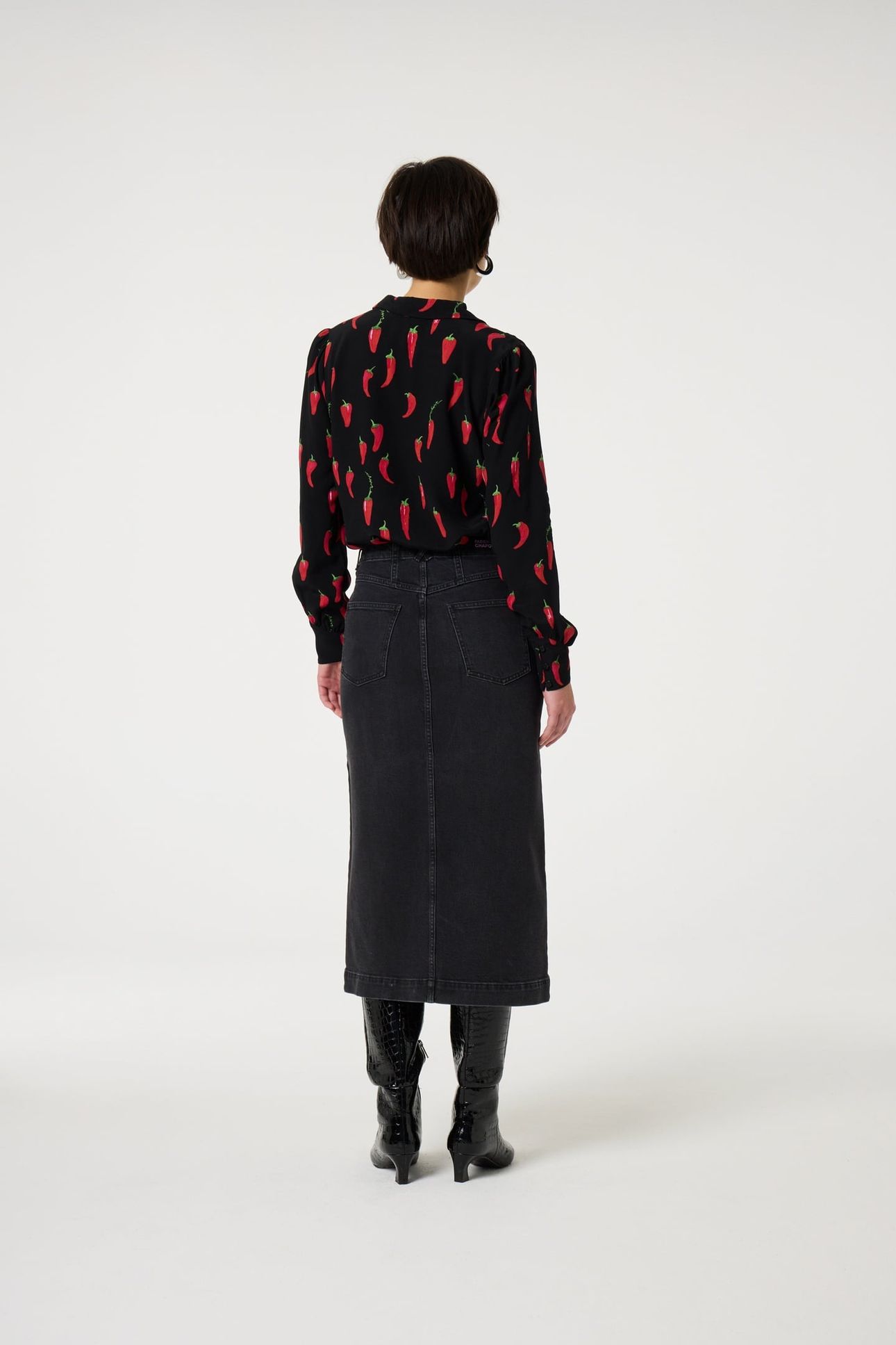 COCO BLOUSE BLACK/RED HOT CHILLI 3
