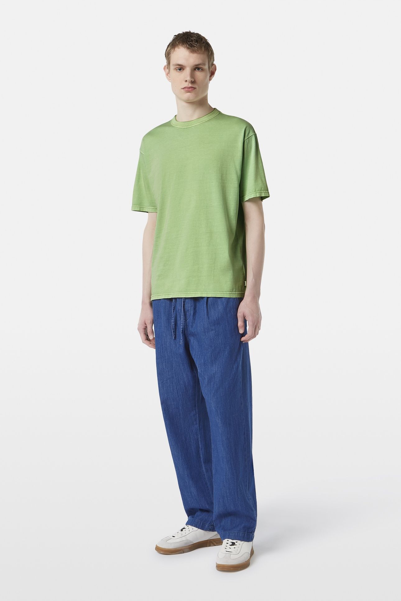 RELAXED-FIT 3 CROSSES GARMENT-DYED T-SHIRT PISTACHIO 2