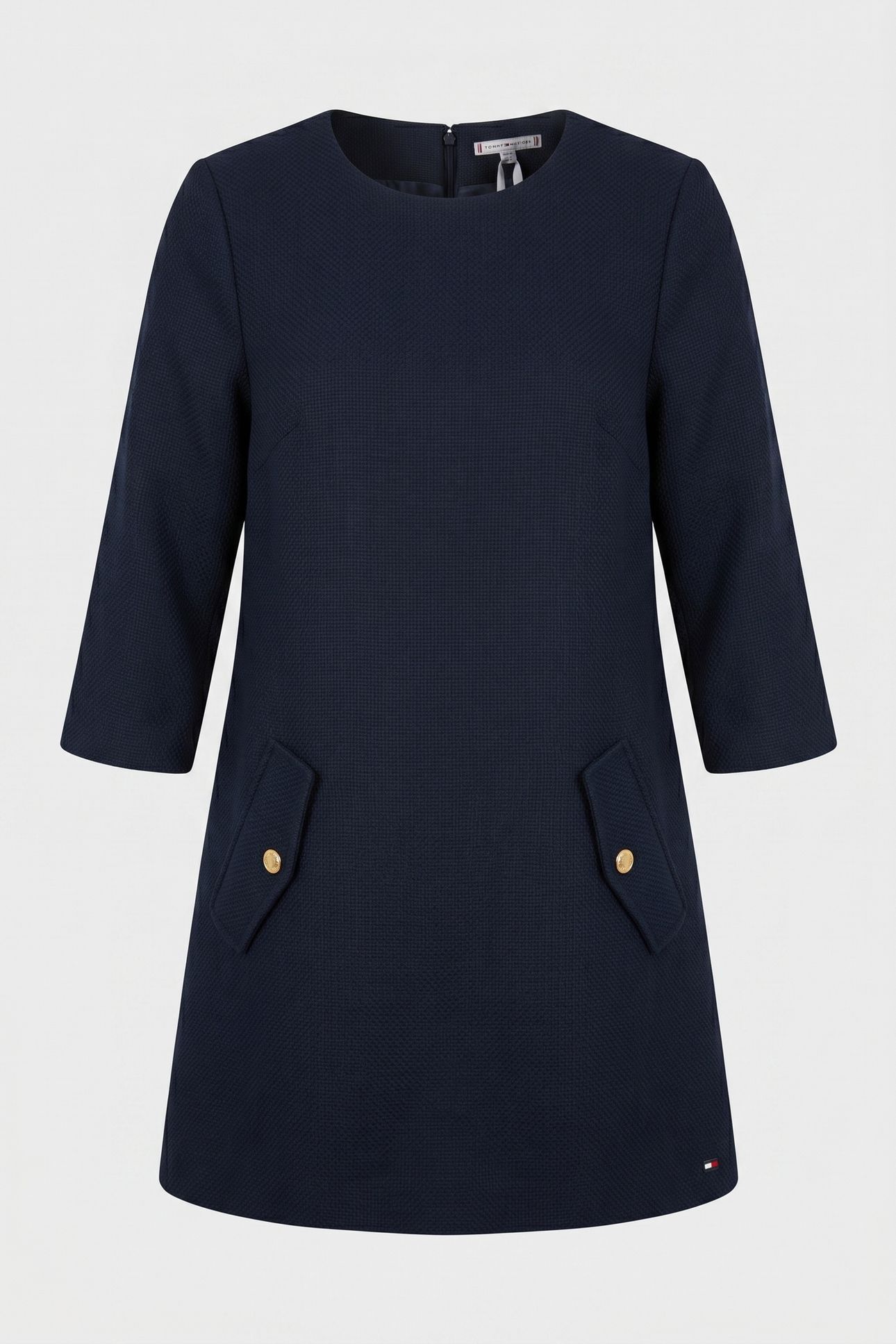 PREPPY TEXTURE MINI DRESS DARK NIGHT NAVY 3